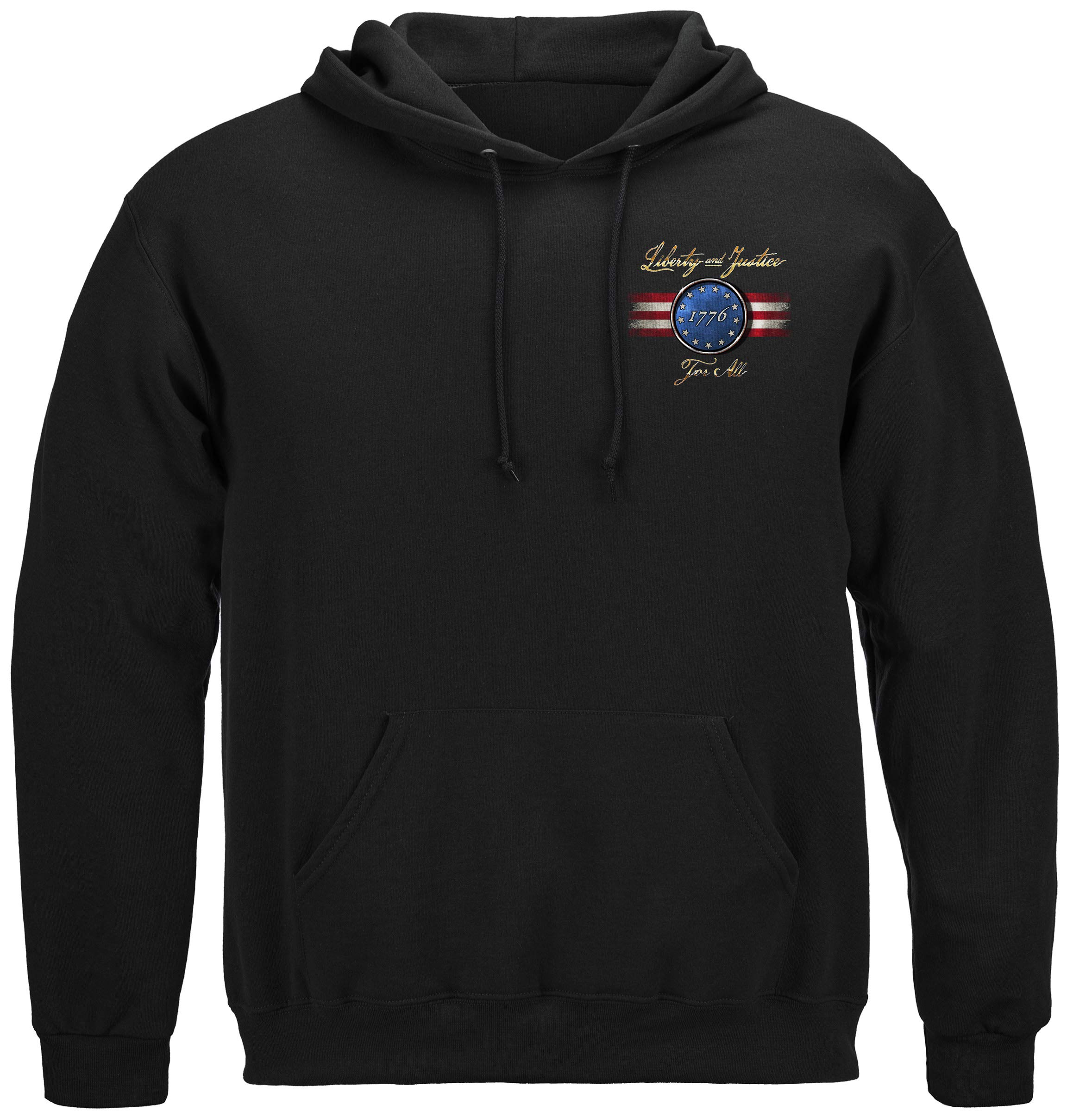 Erazor Bits American Flag Gun Rights Hoodie - Patriotic US Flag Hooded Sweatshirt for Men & Women - Black Large Size - Perfect for 2nd Amendment Supporters, Outdoor Activities & Casual Wear