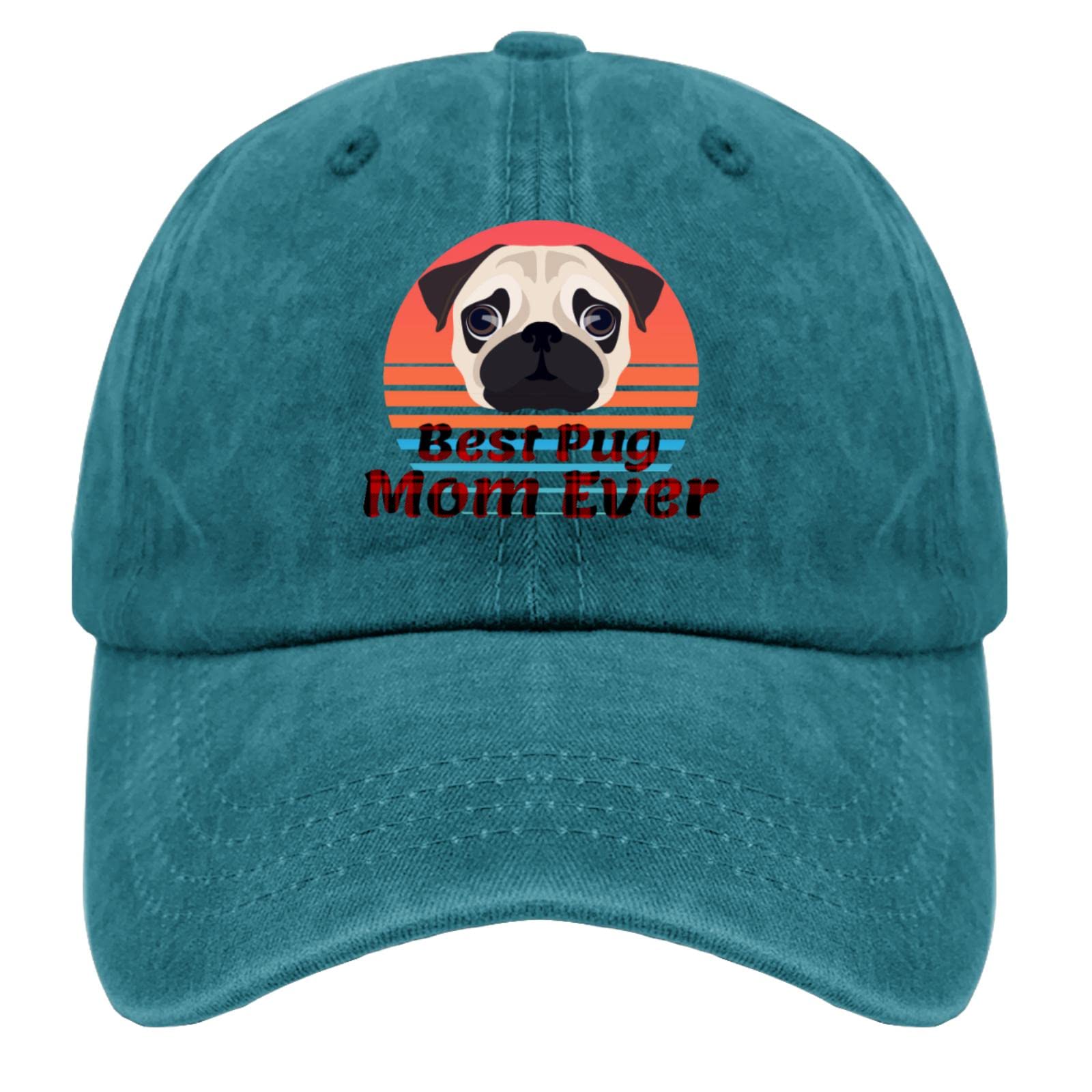 Pug Mom Dad Baseball Cap - Adjustable 90s Washed Cotton Hat for Women | Cute Dog Lover Gift for Mother's Day | Perfect for Casual Outfits, Outdoor Activities & Pet Owner Fashion