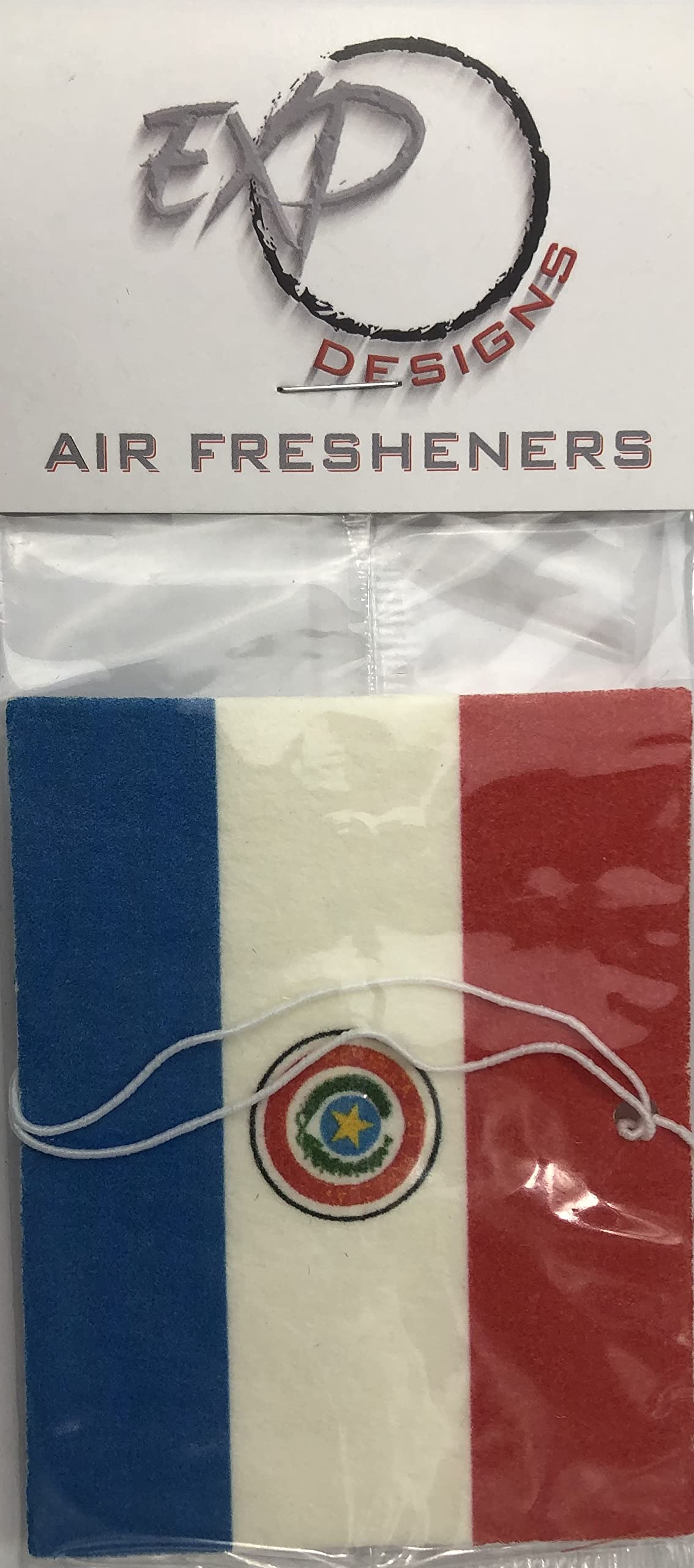 Premium Paraguay Flag Car Air Freshener - Long-Lasting Fragrance for Vehicles, Home & Office | Patriotic Decor & Odor Eliminator