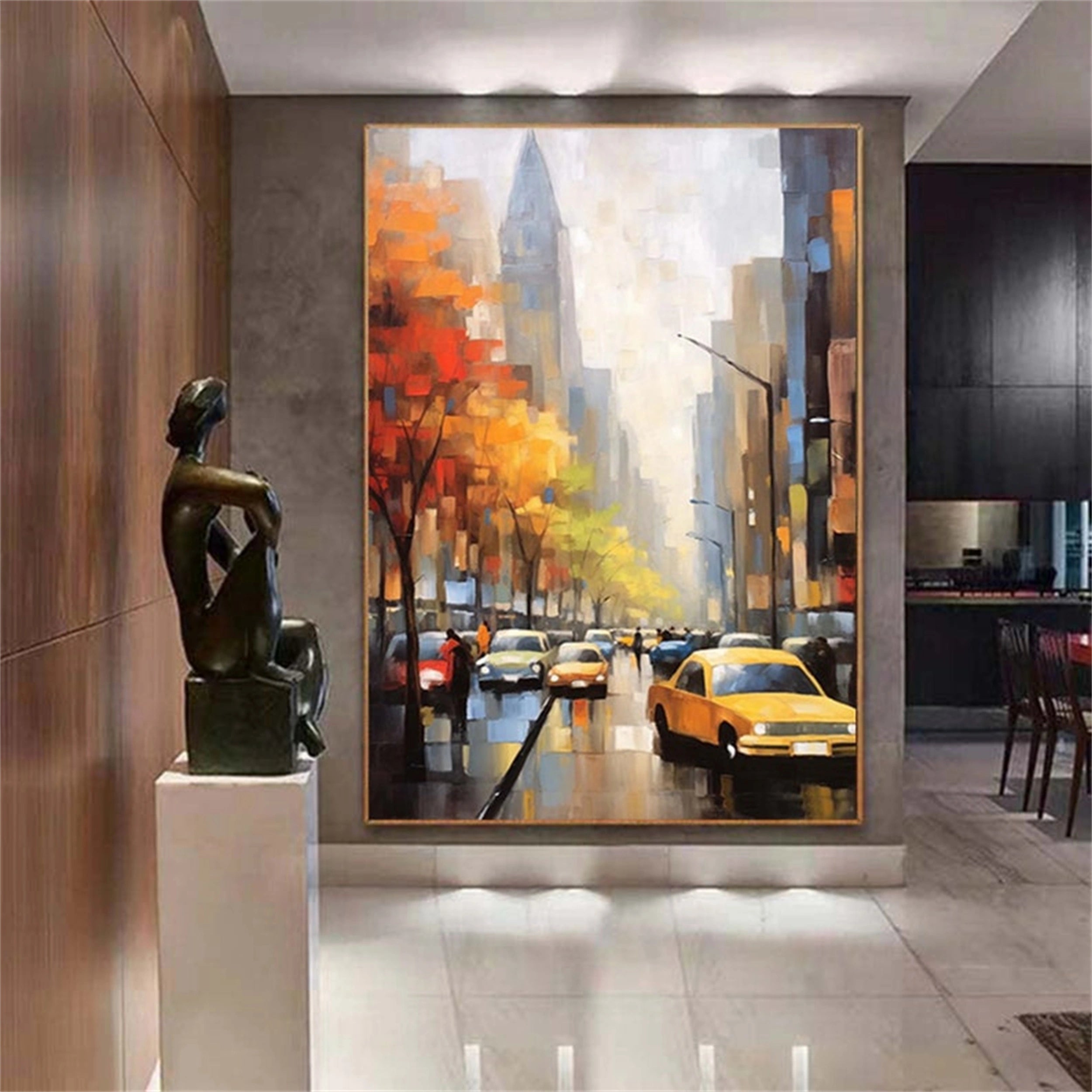 Urban Landscape Painting #UL 027 - Modern Wall Art for Home & Office Decor - Perfect for Living Room, Bedroom, or Workspace
