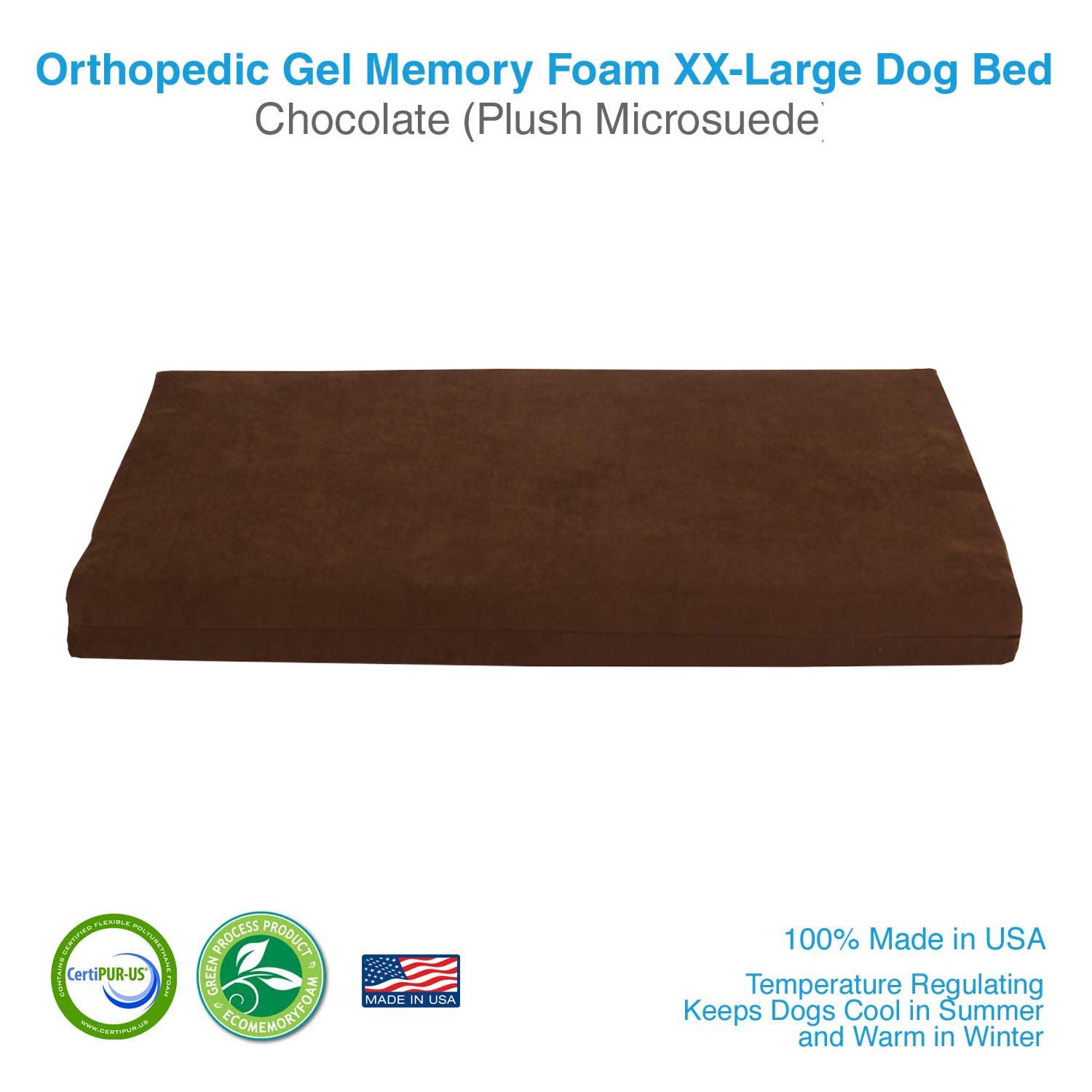 Orthopedic Memory Foam Dog Bed for Large Dogs - Washable Gel-Infused 4 lb Support, 40
