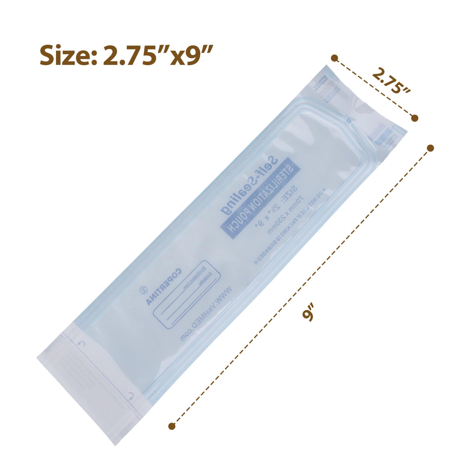 200PCs Self Seal Sterilization Pouches 2.75