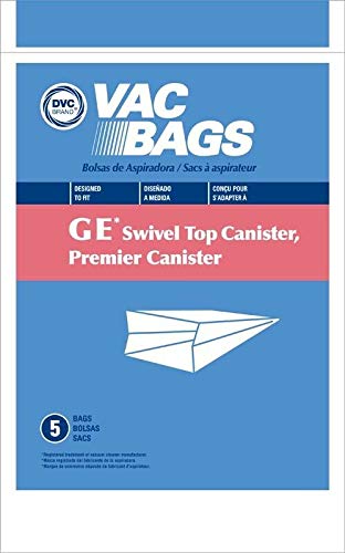 DVC GE Swivel Top Canister Premier Vacuum Cleaner Bags - 300 Pack | Made in USA | Compatible with GE Canister Vacuums | Ideal for Home Cleaning & Pet Hair Removal