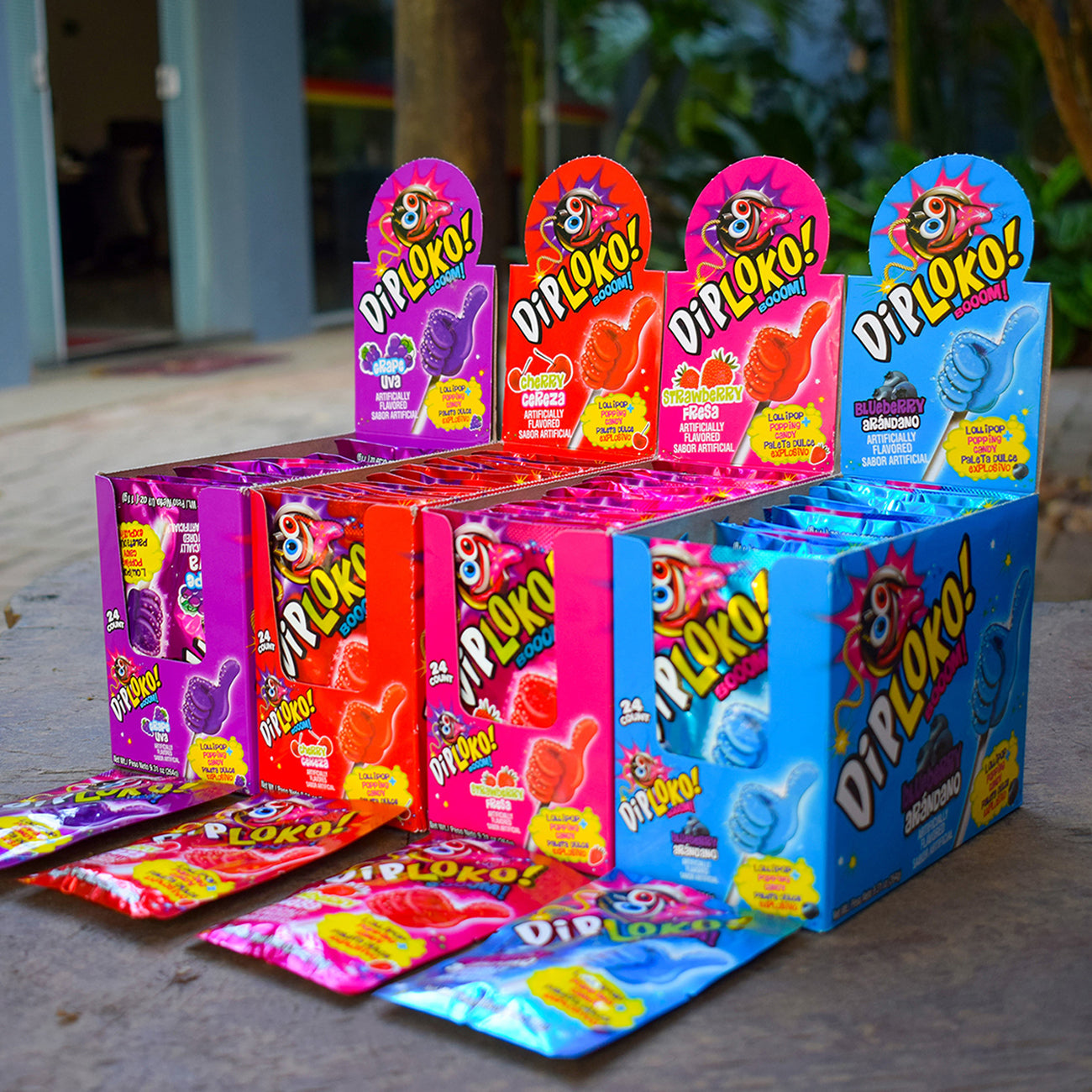 DipLoko! Boom Grape Flavored Candy - 24 Count Box | Perfect for Parties, Gifts & Snacking