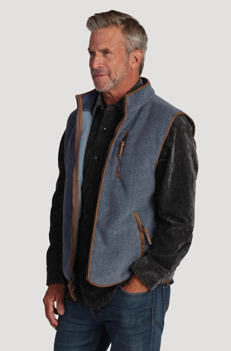 TRUE GRIT Herringbone Fleece Vest for Men & Women - Warm & Stylish Outdoor Layering for Hiking, Camping & Casual Wear