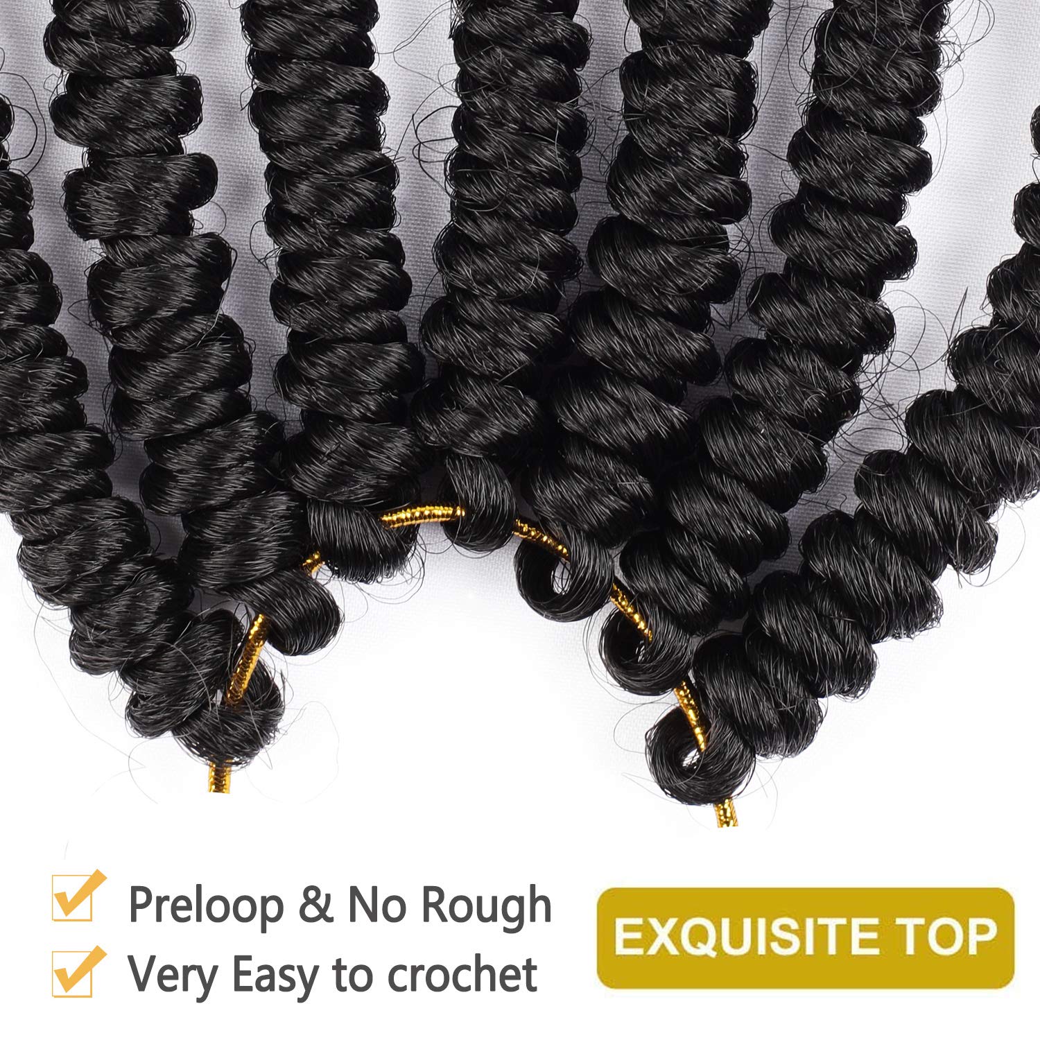 Bob Spring Crochet Hair - Short Passion Twist Bomb Twist, Pre-Twisted Spring Twists Synthetic Braiding Hair Extensions for Black Women (6 Inch, Pack of 3, 1B Color) | Easy DIY Protective Style for Everyday Wear & Special Occasions