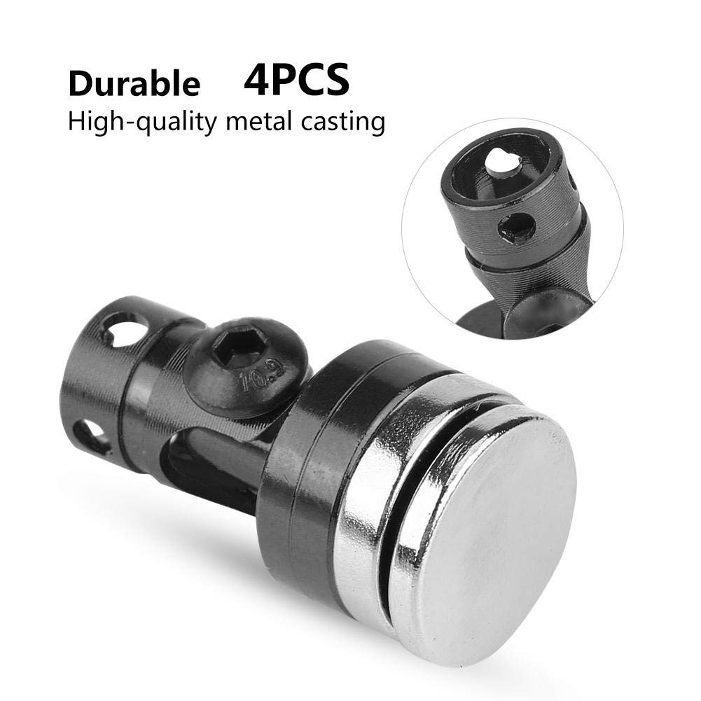4Pcs Black RC Magnetic Body Post Mount for SCX10 4WD 1:10 Scale Model Cars - Stealth Design, Durable Vehicle Accessories - Perfect for Off-Road Crawling & RC Car Customization