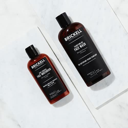 Brickell Men's Daily Essential Face Care Set - Natural & Organic Facial Cleanser & Moisturizer Lotion for Men | Hydrating & Refreshing Skincare Routine | Perfect for Morning & Night Use