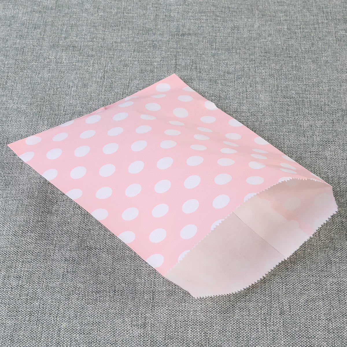 48pcs Striped Polka Dot Candy Paper Gift Bags for Birthday Party, Baby Shower, Wedding Favors - Pink (Perfect for Candy, Treats & Small Gifts)