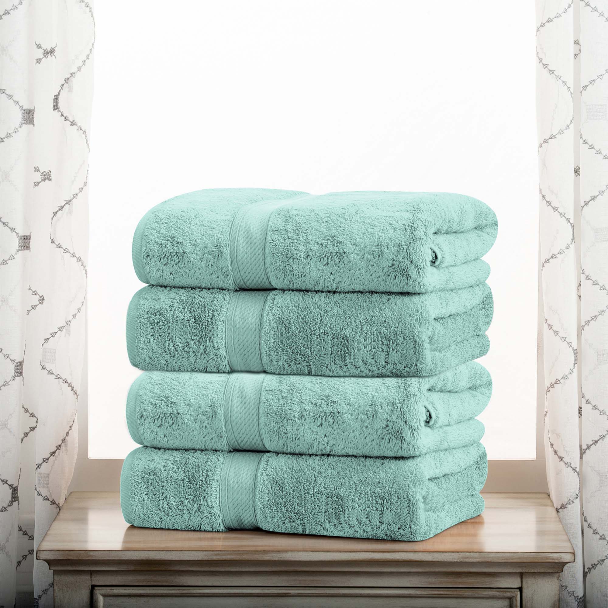 Premium 4-Piece Egyptian Cotton Bath Towel Set - Ultra Soft, Heavyweight & Plush Pile for Spa-Like Luxury at Home | Perfect for Bath, Beach & Guest Use