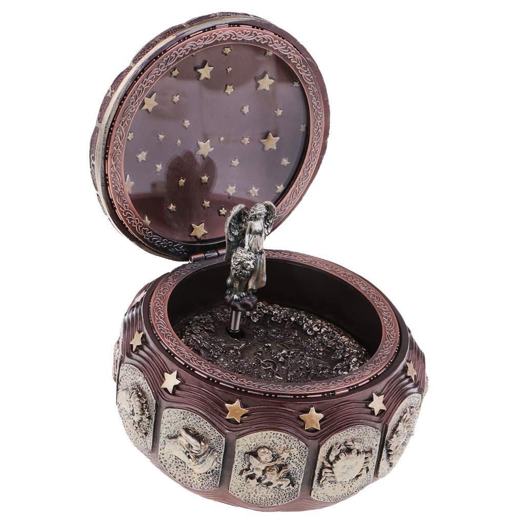 Vintage MZXUN 12 Constellations Musical Box - Castle in The Sky Theme, Retro Colorful Music Box for Birthday Gifts (Leo Zodiac Sign) | Perfect for Home Decor, Anniversary Presents & Collectors