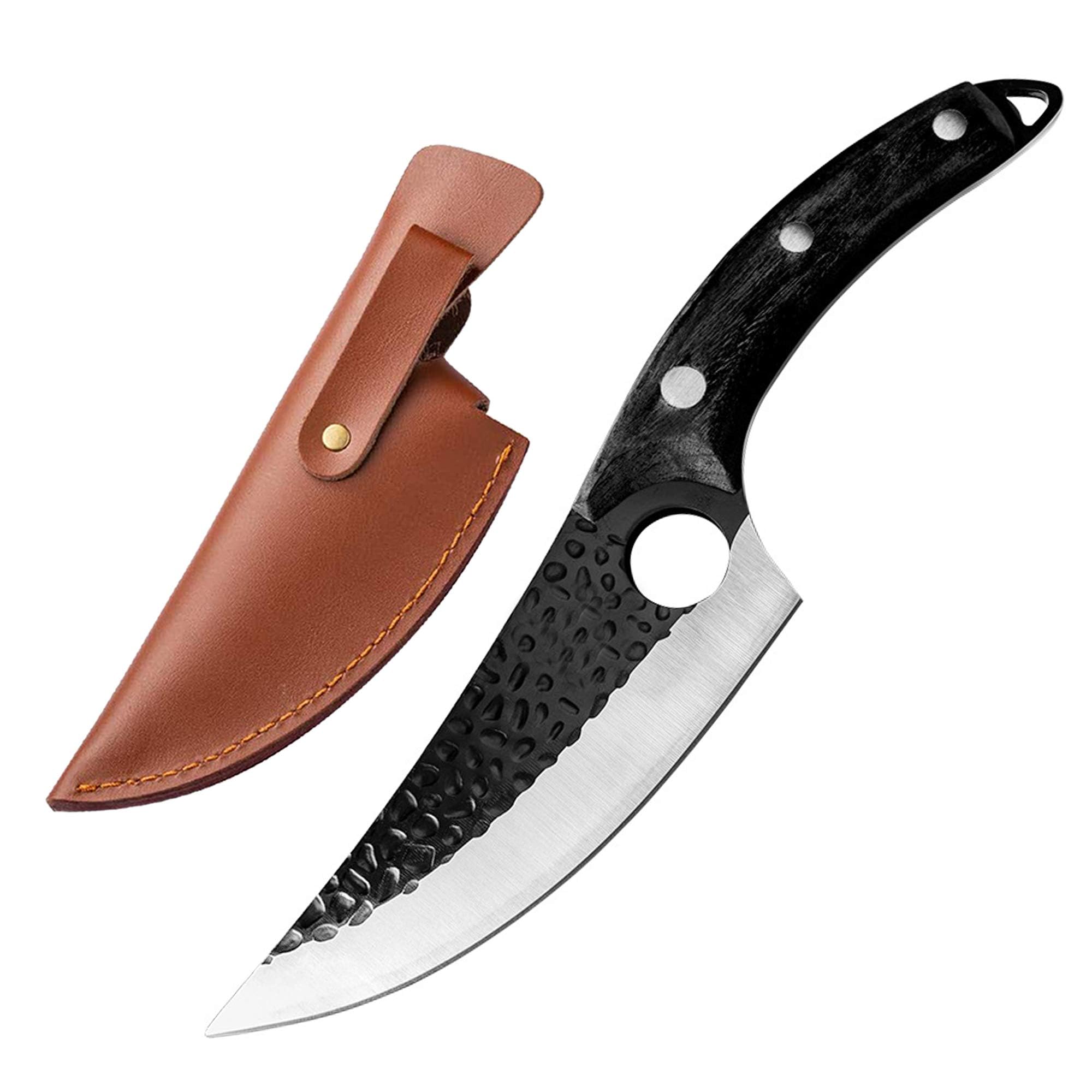 Premium Huusk Viking Knives - Hand-Forged Japanese Boning & Fillet Knife Set with Sheath | Full Tang Chef Knife for Meat, BBQ & Camping | Perfect Kitchen Gift for Thanksgiving & Christmas | Ideal for Home Cooking, Outdoor Adventures & Holiday Gifting