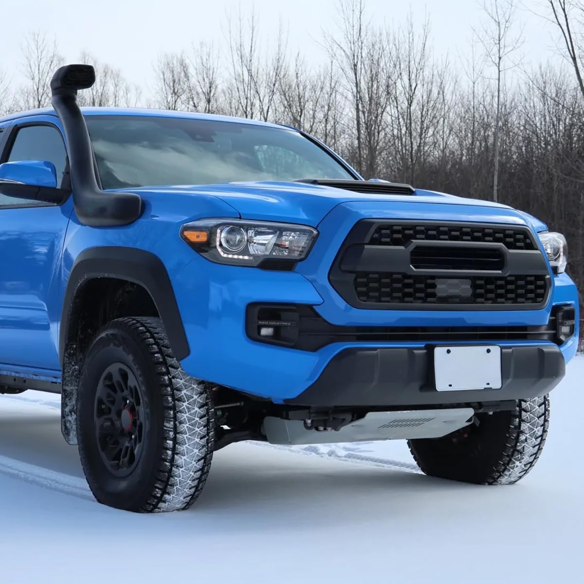 Spec-D Tuning Black Projector Headlights with LED Strip - Compatible with 2016-2022 Toyota Tacoma (LED DRL) - Left & Right Pair Headlamp Assembly - Upgrade for Off-Road & Night Driving