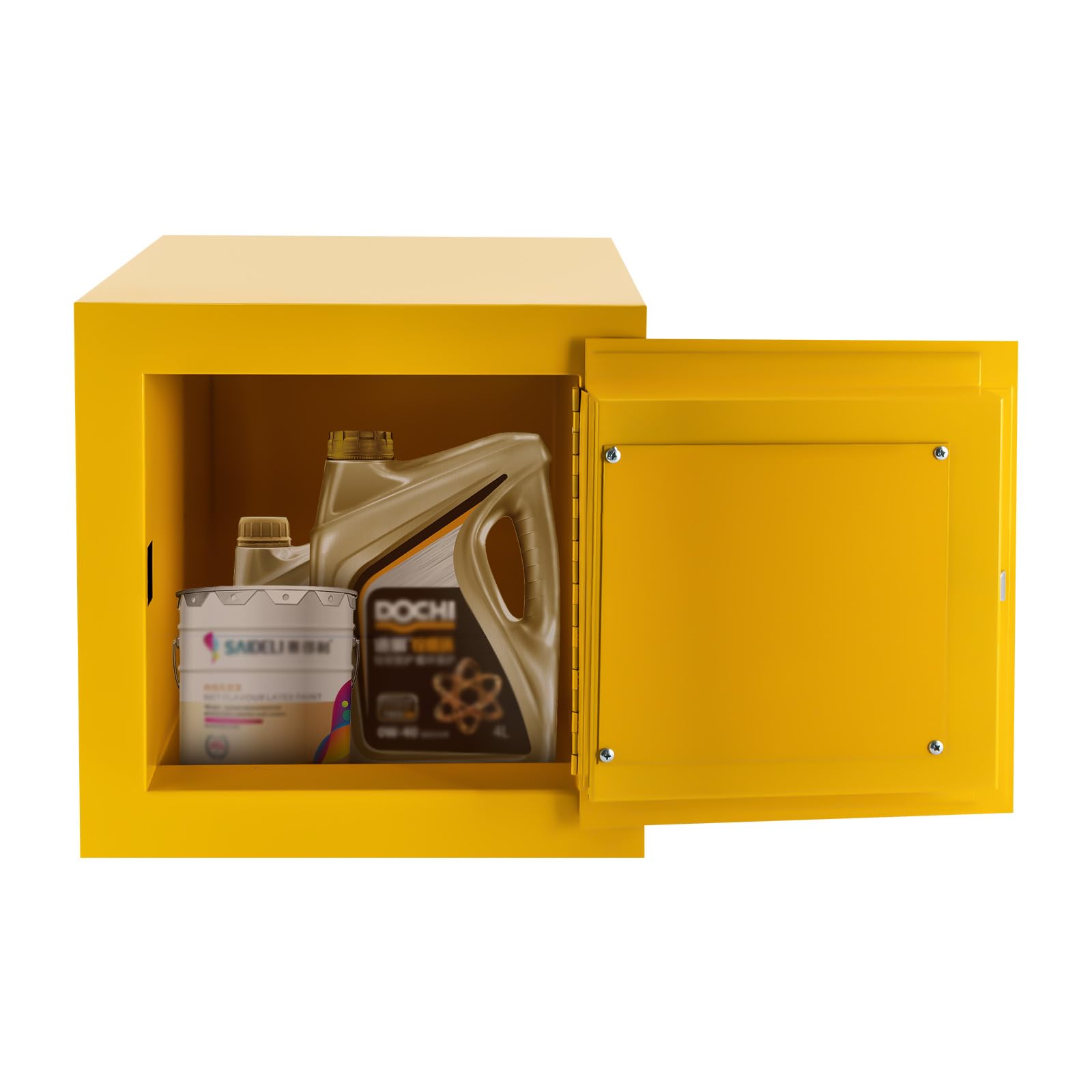 LOYALHEARTDY 2 Gallon Flammable Liquid Safety Cabinet - Yellow OSHA Compliant Storage for Chemicals, Solvents & Paint - Heavy Duty Cold Rolled Steel Construction for Garage, Workshop & Industrial Use