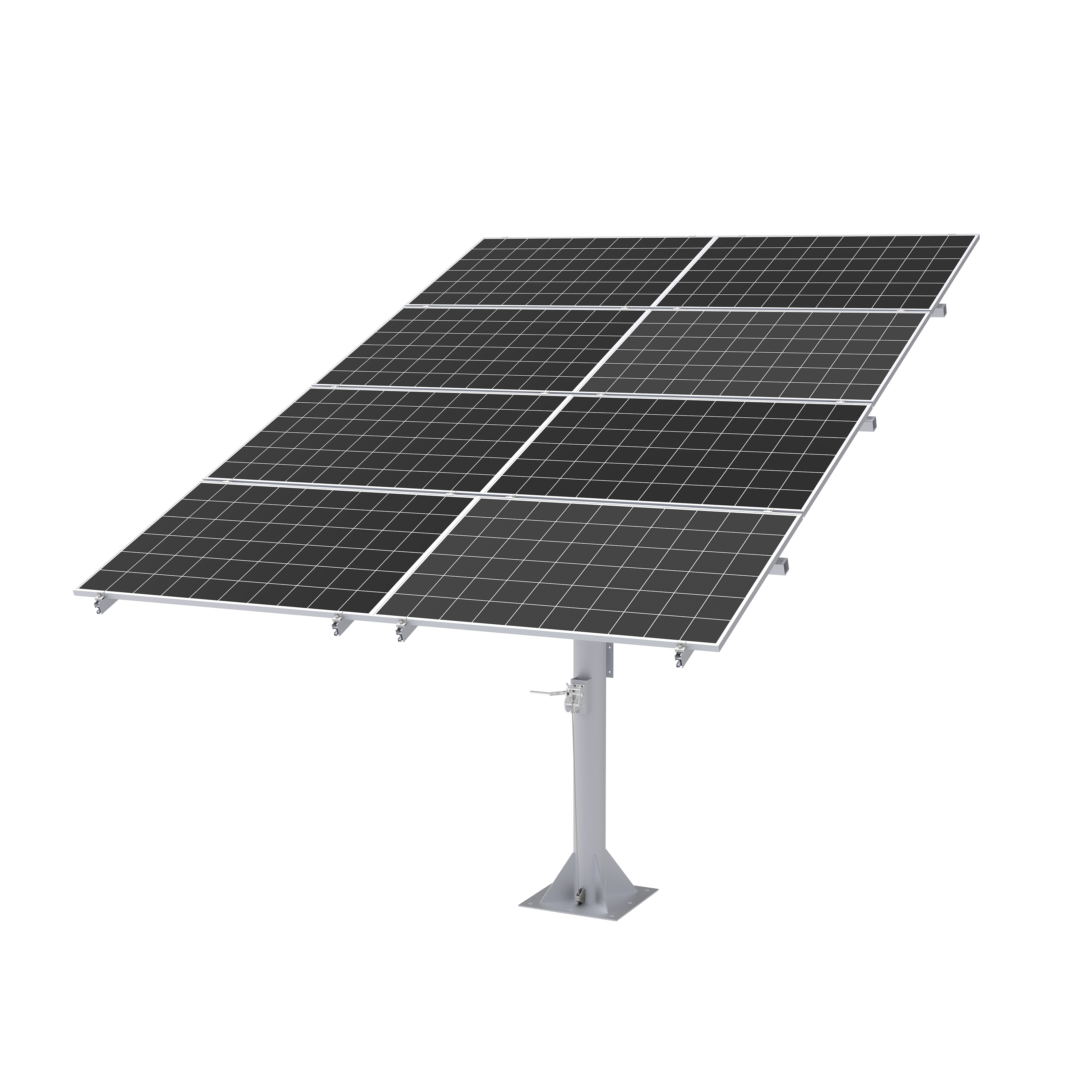 Elios Arbora P8 Solar Panel Pole Mount System for 8 Large Panels | Adjustable Post Mount with Manual Crank | Ideal for Off-Grid Homes, Farms & RV Solar Installations