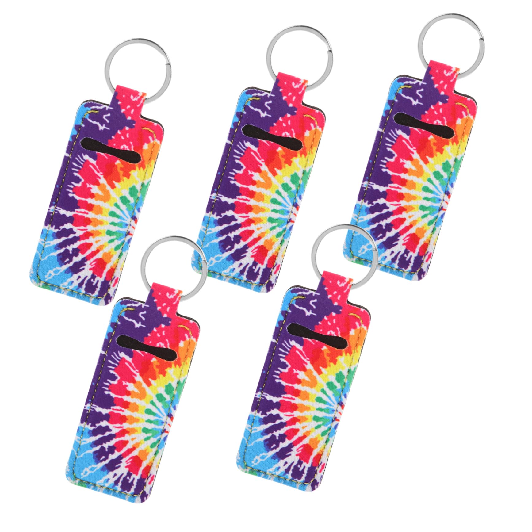 10 Pcs Square Keychain Lip Gloss Holder - Floating Key Rings for Boats, Portable Lipstick Organizer, Travel Chopstick Holder & Neoprene Keychain - Perfect for Makeup, Boating & Outdoor Activities
