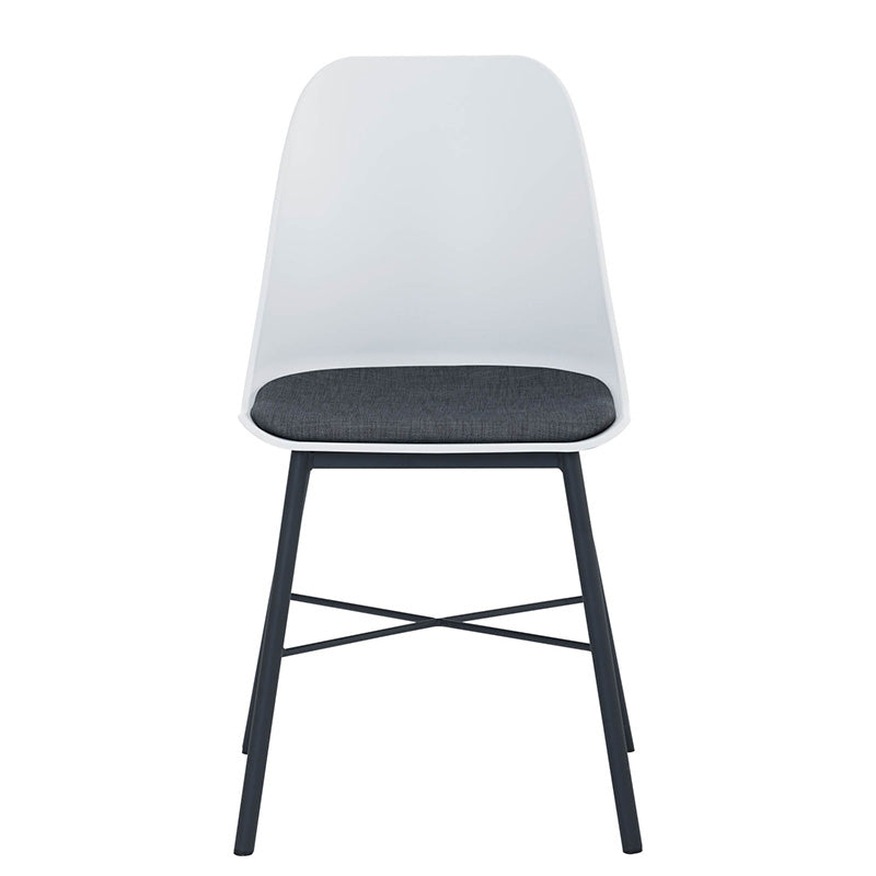 LAXMI Modern Dining Chair - White & Black Upholstered Seat - Comfortable Kitchen & Dining Room Furniture for Home & Restaurant Use