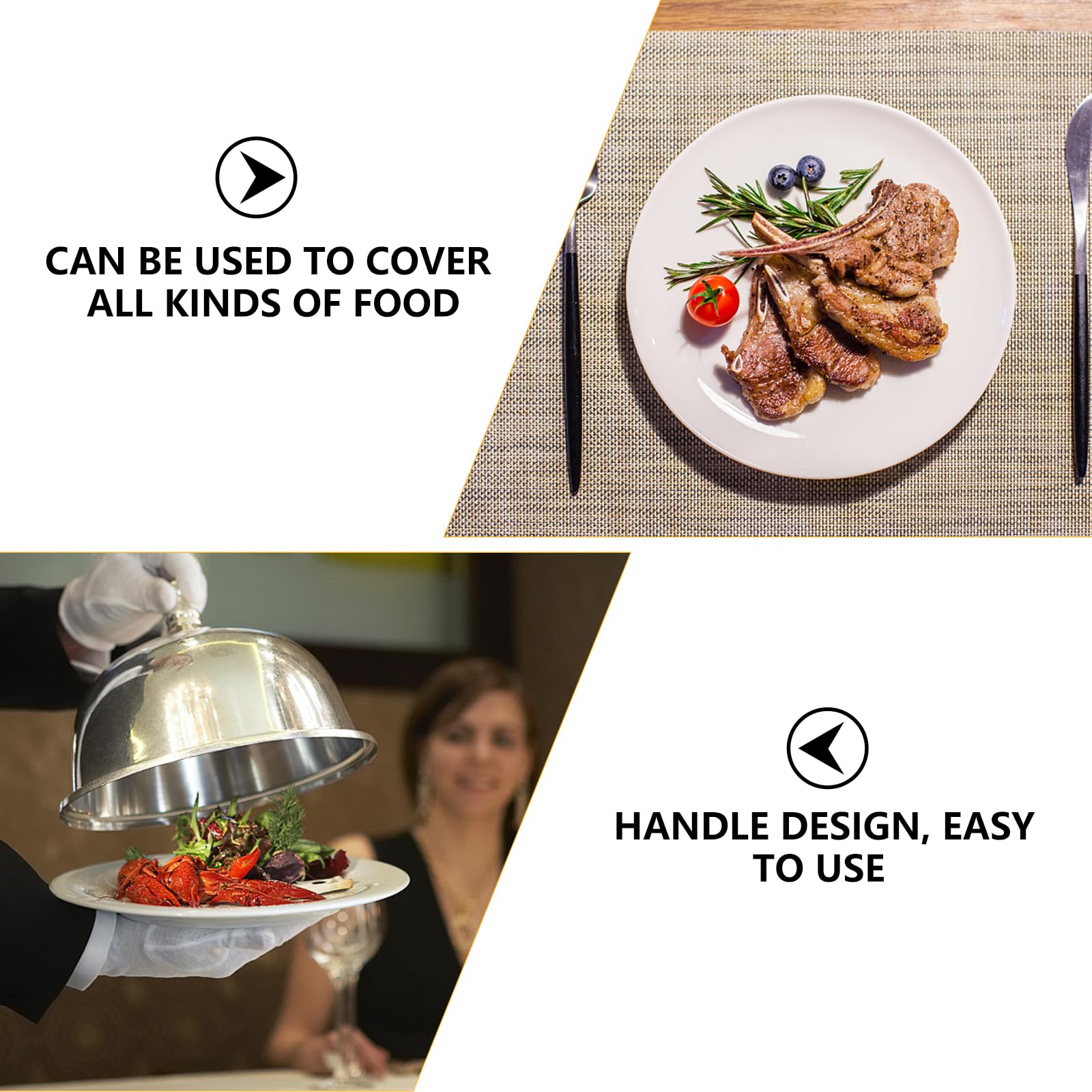 Hemoton 10 Inch Stainless Steel Food Cover - Cheese Melting Dome, Steak Cover, Basting Lid for Flat Top Griddle - Perfect for Restaurants & Home Kitchens (Great for Melting Cheese, Steaming Food & Keeping Dishes Warm)
