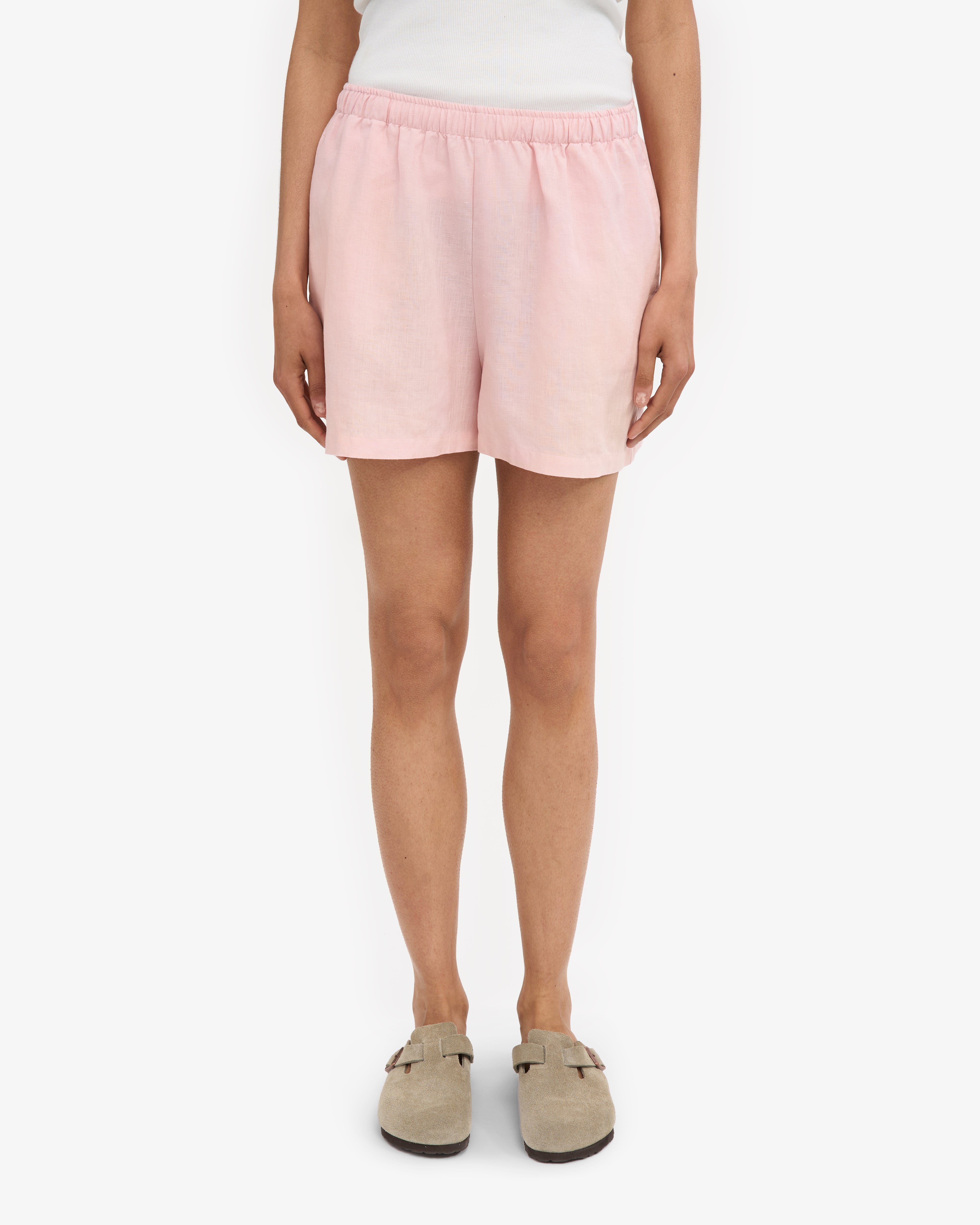 Linen Shorts for Women - Faded Pink - Comfortable & Breathable Summer Casual Shorts | Perfect for Beach, Travel & Everyday Wear