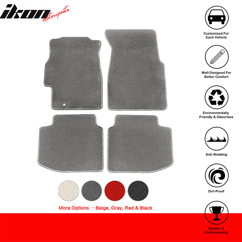 IKON 4-Piece Gray Nylon Car Floor Mats for 1996-2000 Honda Civic - All-Weather Protection & Custom Fit - Perfect for Daily Commute, Road Trips & Winter Driving