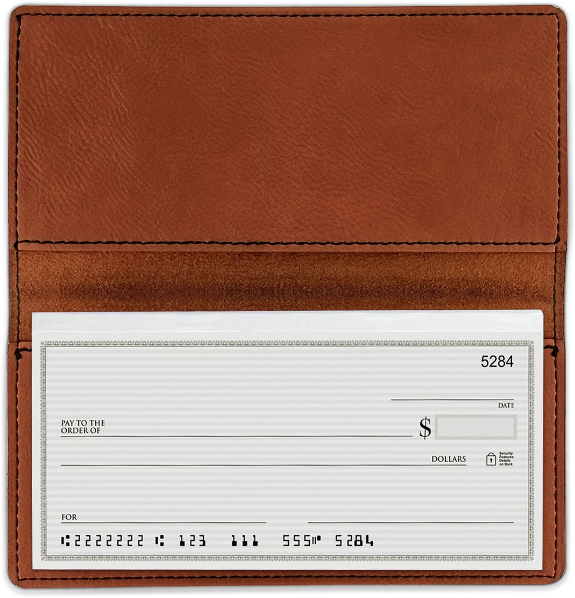 Personalized Safari Leatherette Checkbook Holder - Double Sided Custom Wallet for Men & Women - Perfect for Travel, Business & Everyday Use