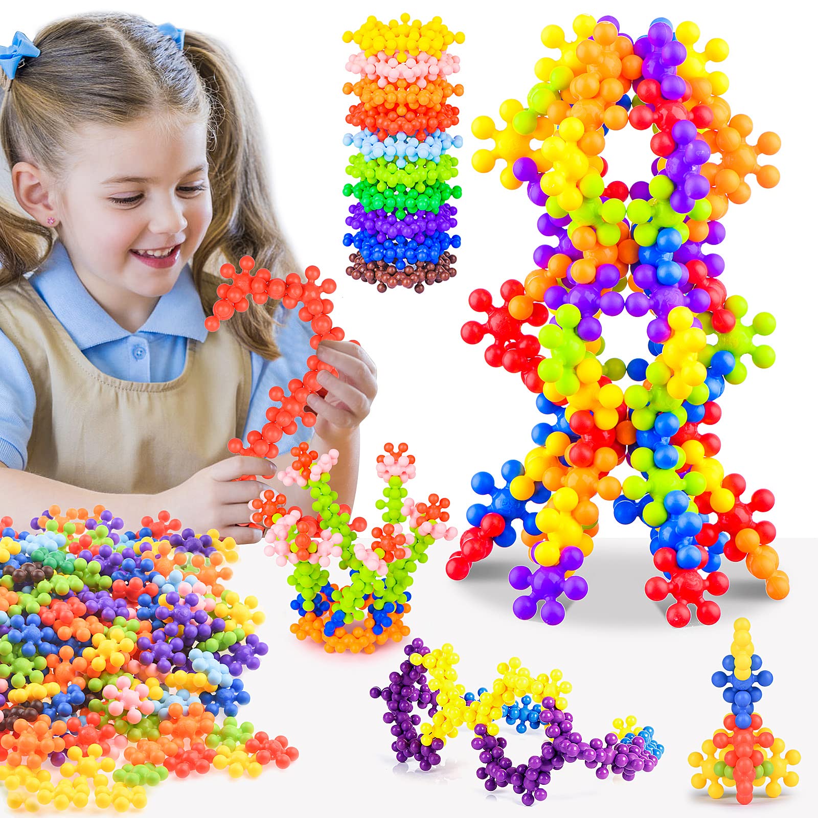 300-Piece STEM Building Blocks for Kids - Educational Construction Toy Set for Preschool Boys & Girls - Creative Learning Puzzle Blocks for Classroom & Home Play