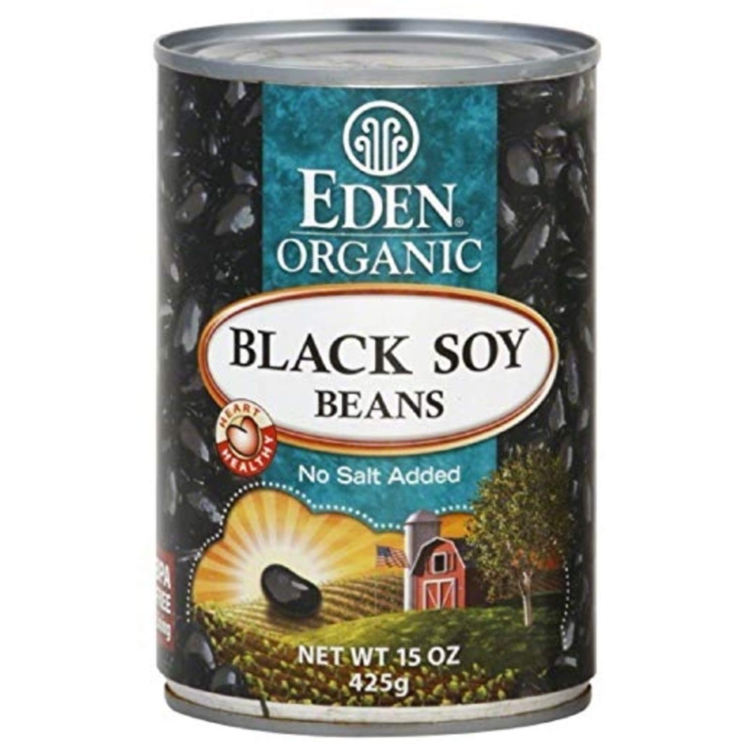 Organic Black Soybeans - 15 oz Can | Non-GMO, Gluten Free, Vegan & Kosher Certified | High Protein, No Salt Added | USA Grown | Ready to Eat | Perfect for Salads, Soups, Stews & Healthy Meal Prep