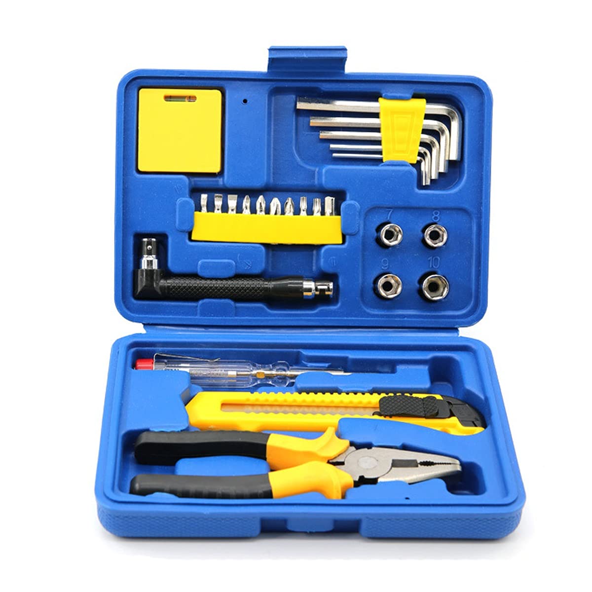 Feijia 25-Piece Basic Tool Set with Plastic Toolbox - Complete Home Repair Kit for Men & Women | DIY, Household Maintenance & Emergency Fixes