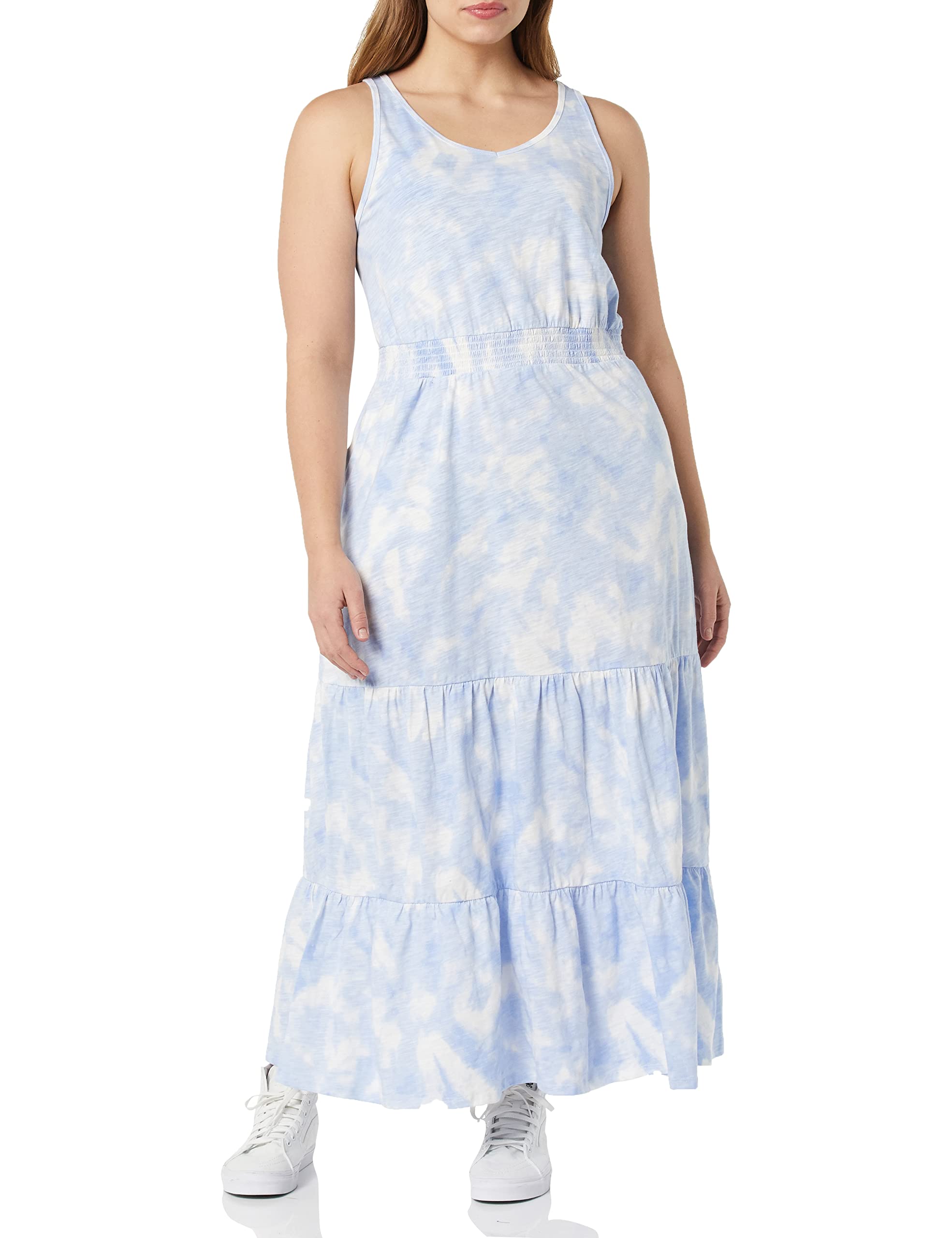 Amazon Essentials Women's Sleeveless Elastic Waist Summer Maxi Dress - Flowy Casual Sundress for Beach, Vacation & Everyday Wear