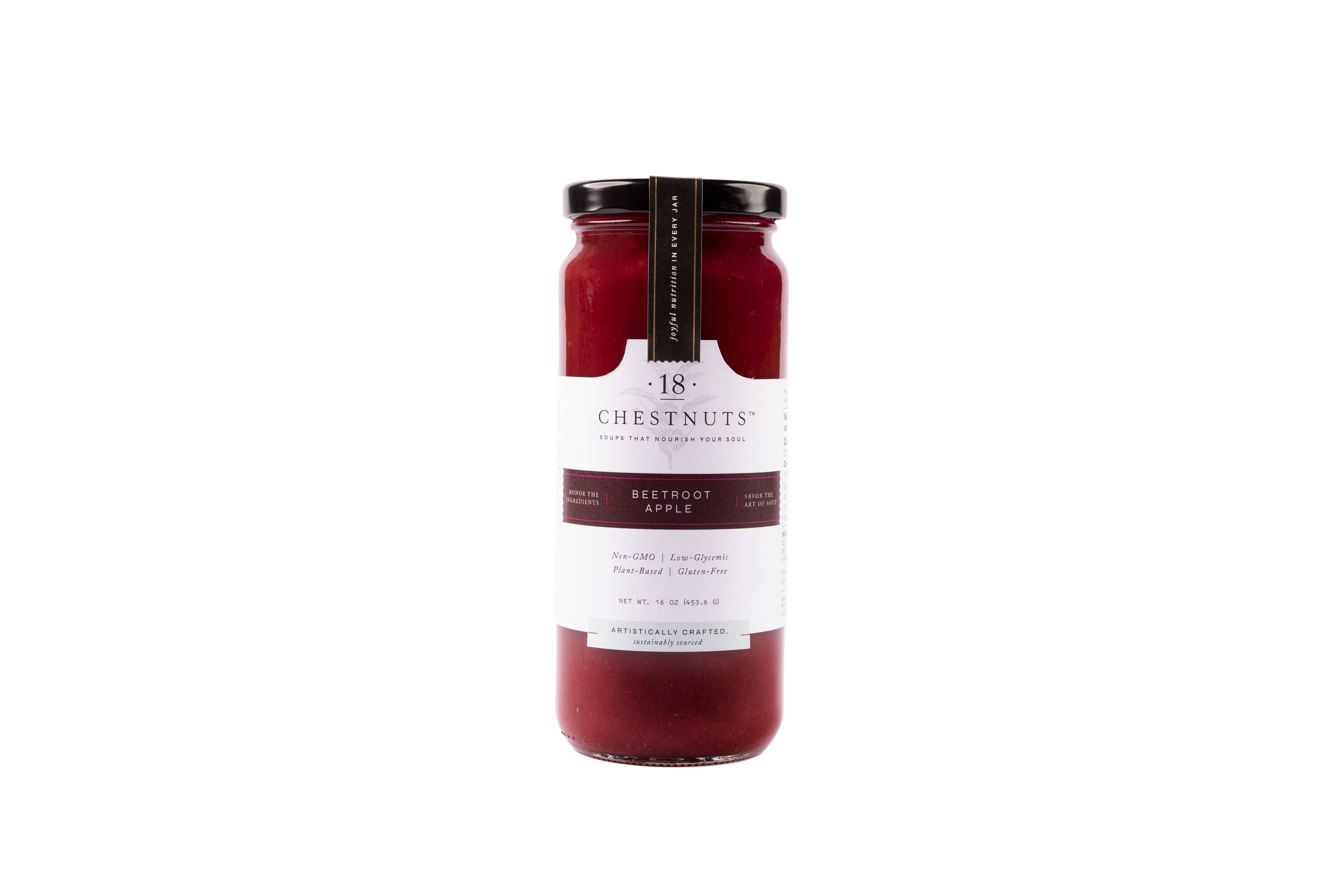 Organic Beetroot Apple Soup with 18 Chestnuts - Healthy Vegan Soup for Cold Weather & Immune Support - Perfect for Winter Meals, Soups & Stews