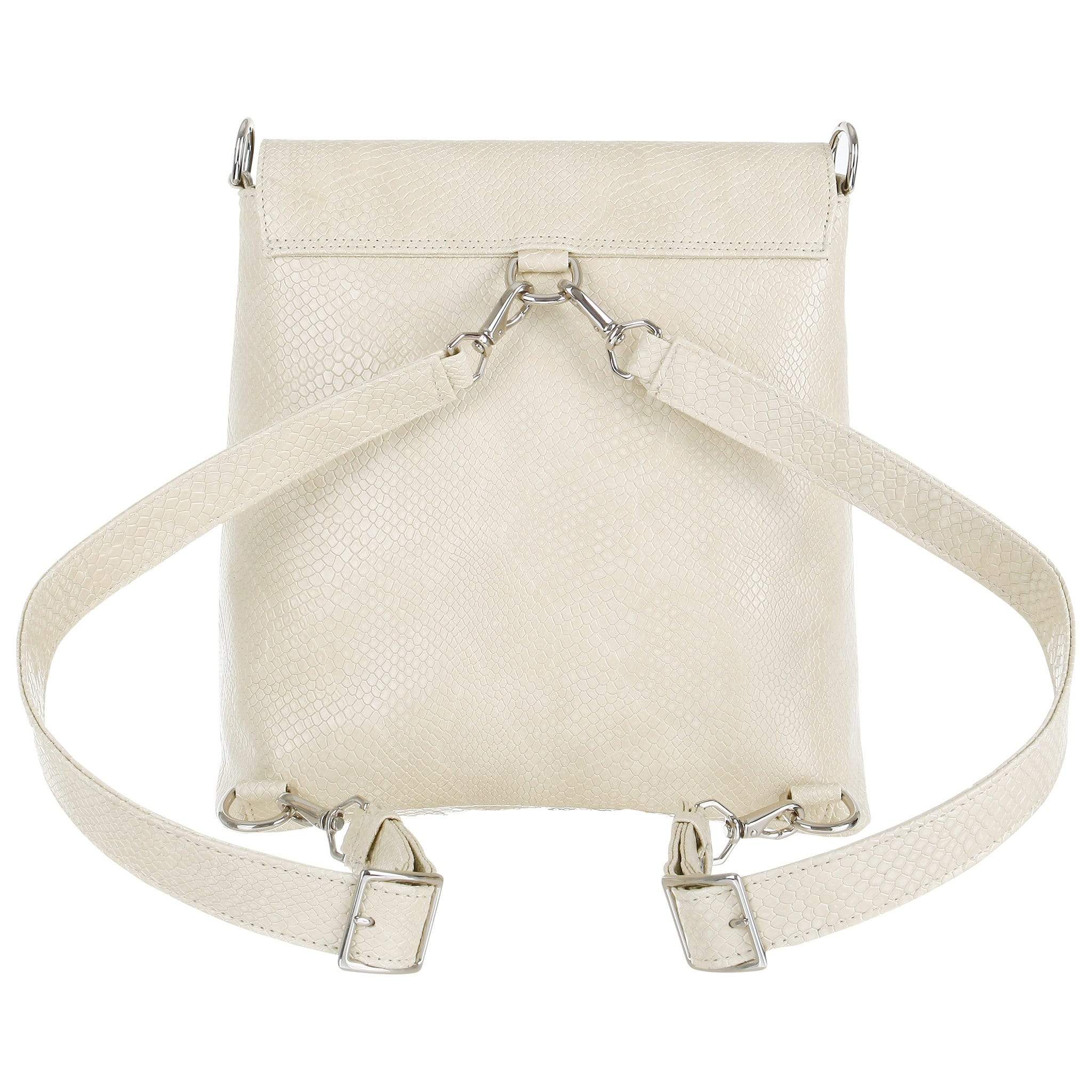Gemma Vegan Leather Backpack for Women - Stylish Cream Faux Leather Laptop Backpack with USB Charging Port | Perfect for Work, Travel & College Campus