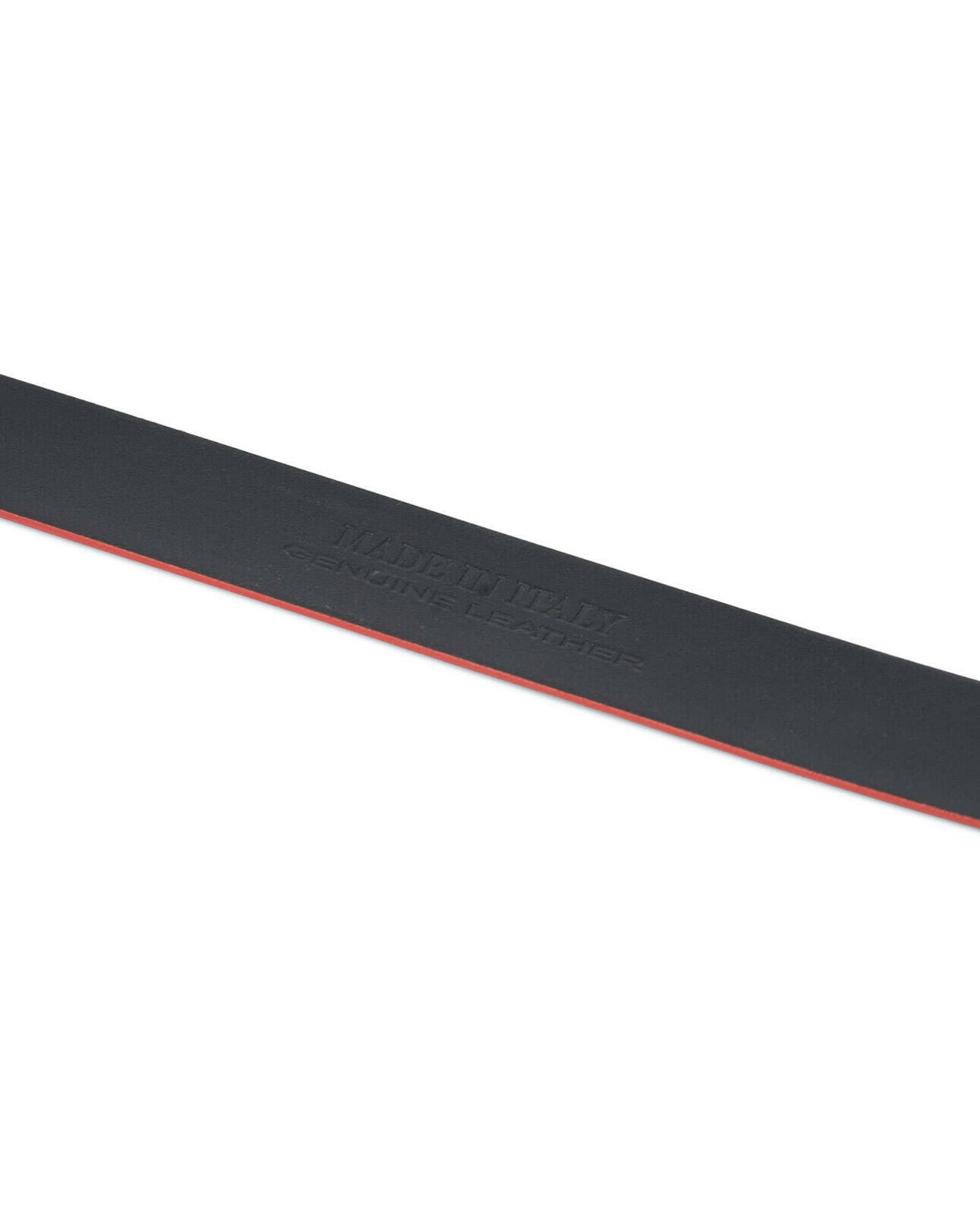 Genuine Ferragamo Black Leather Belt Straps Without Buckle - Red Edge Trim for Men's Fashion & Formal Wear