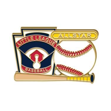 1.25 x 1 Inch Gold Baseball Little League Pins - Premium All Star Lapel Pins for Players, Coaches & Fans - Perfect for Tournaments, Awards & Team Spirit Accessories