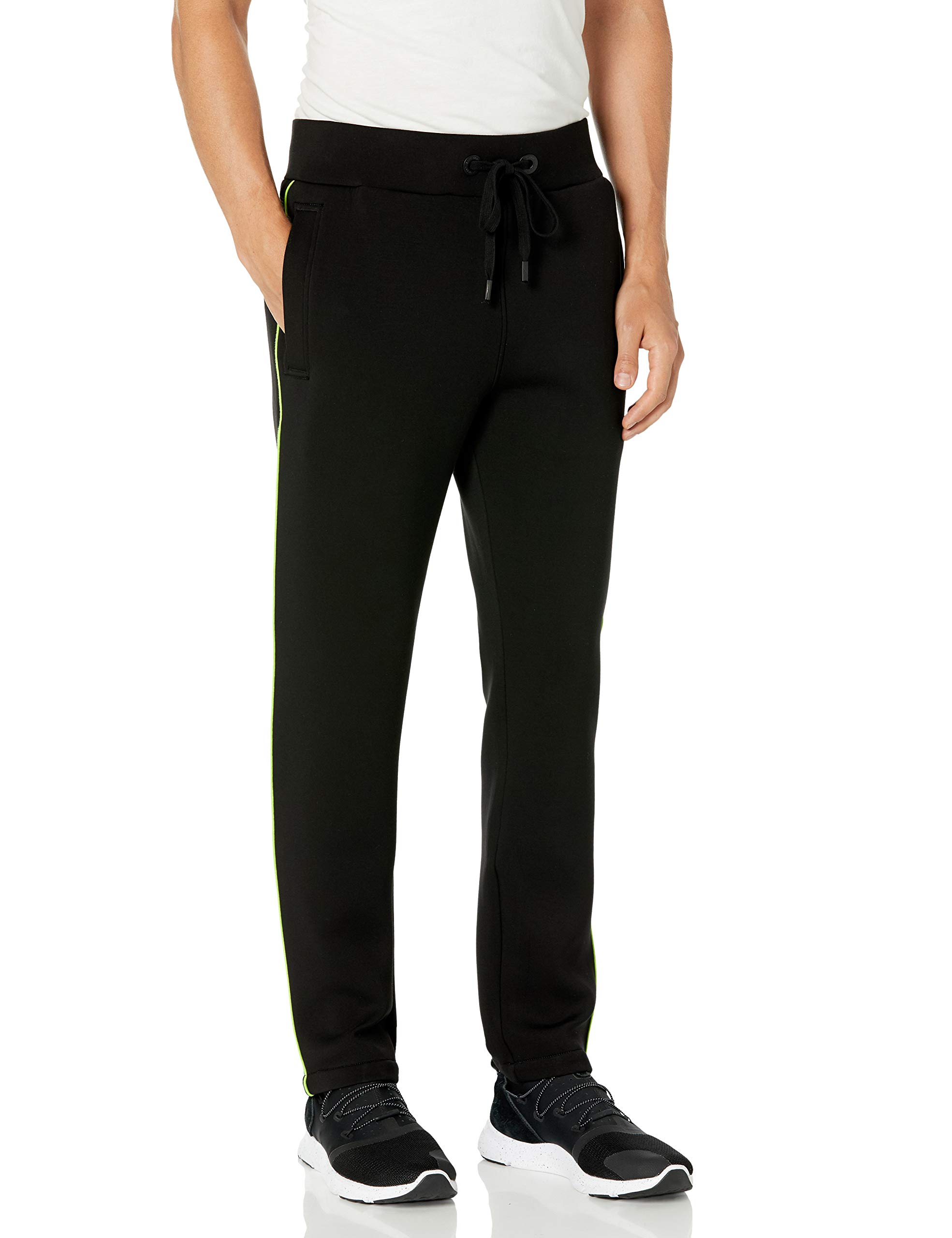 True Religion Men's Neon Stripe Straight Leg Jogger Sweatpants - Comfortable Athletic Casual Pants for Gym, Lounge & Streetwear Fashion