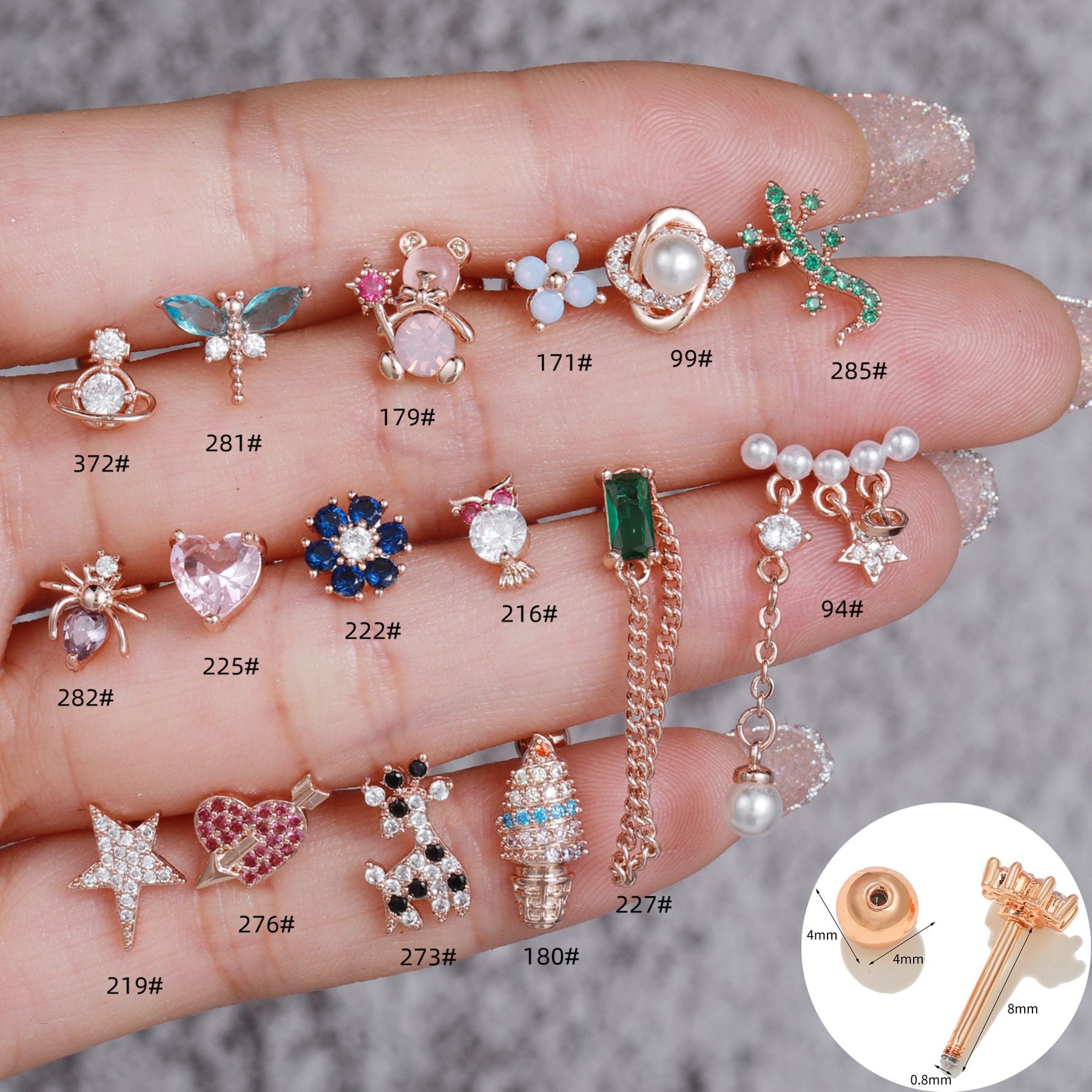 20G Cartilage Tiny Stud Tragus Earrings Barbell Stud - Hypoallergenic Surgical Steel Body Jewelry for Women | Perfect for Daily Wear, Piercing Healing & Fashion Accessories