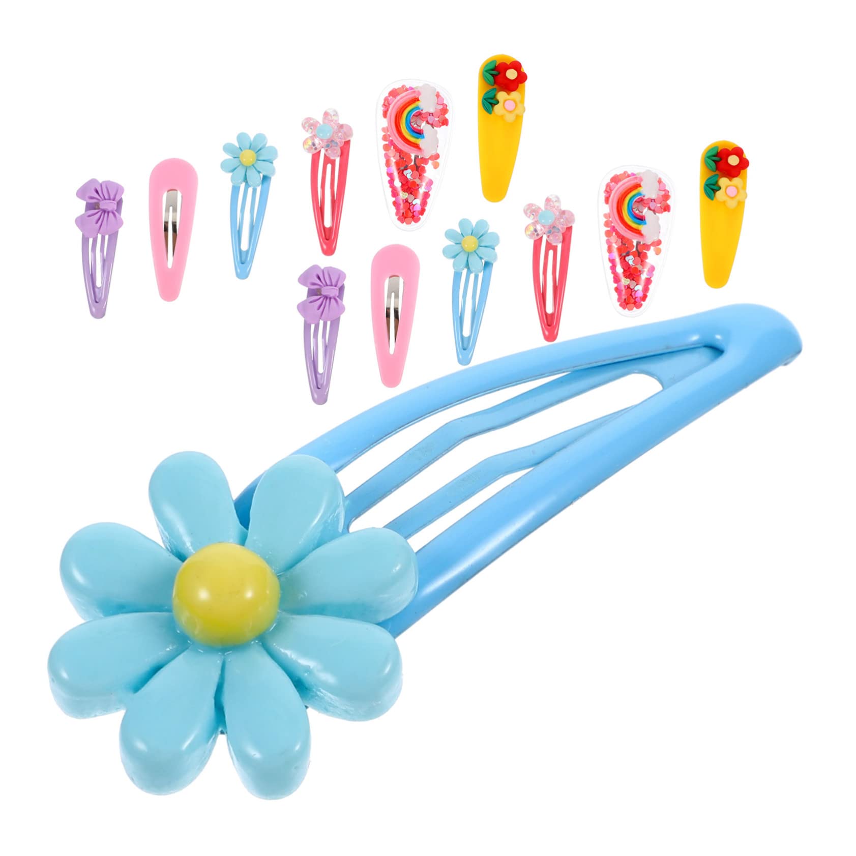 FRCOLOR 24pcs Kids Hair Clips Set - Cute Cartoon Fabric Hairpins for Toddler Girls, Baby Hair Accessories for School, Party & Daily Use