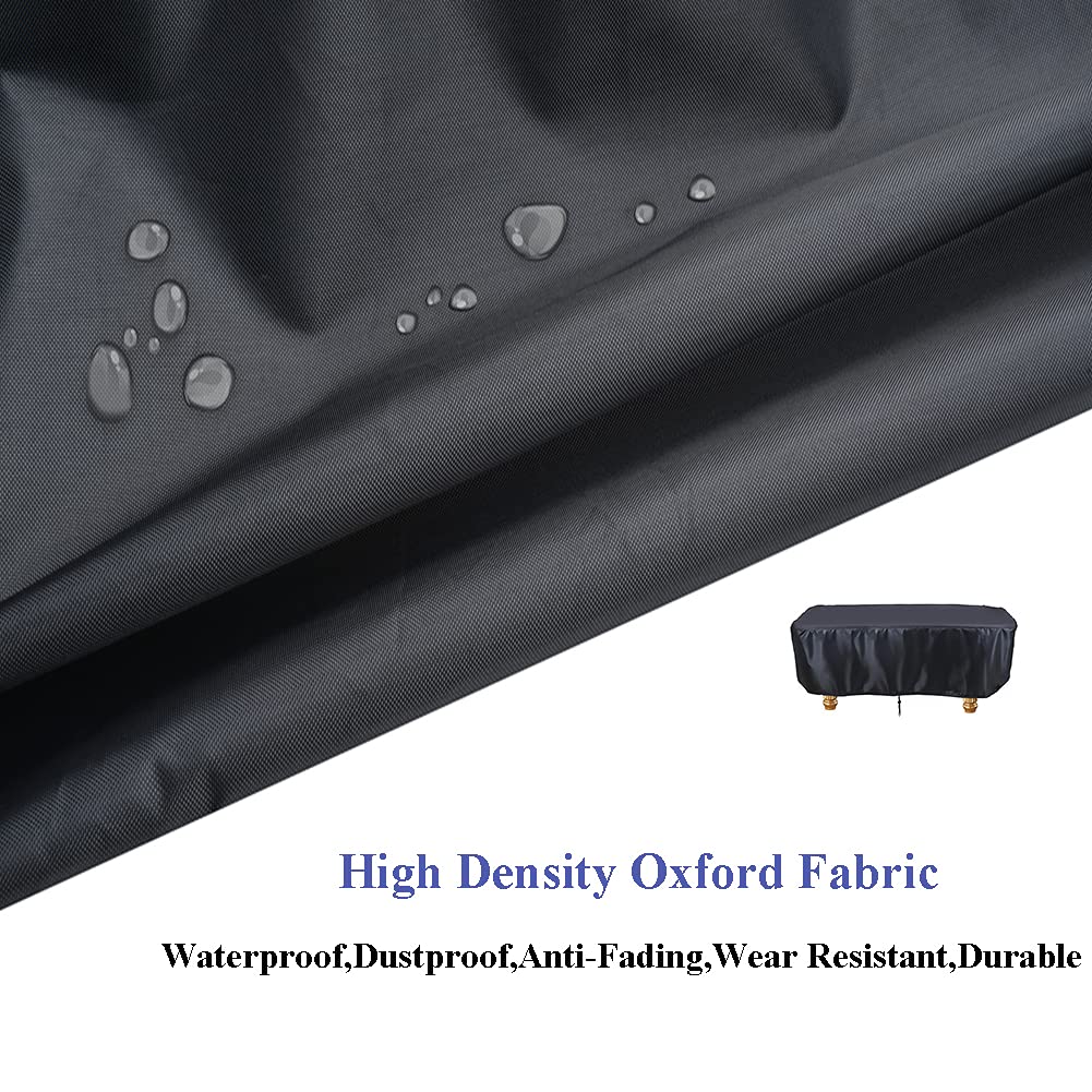8ft Waterproof Pool Table Cover for Outdoor & Indoor Use - Heavy Duty Billiard Table Protection for Rain, Dust & Sun Damage