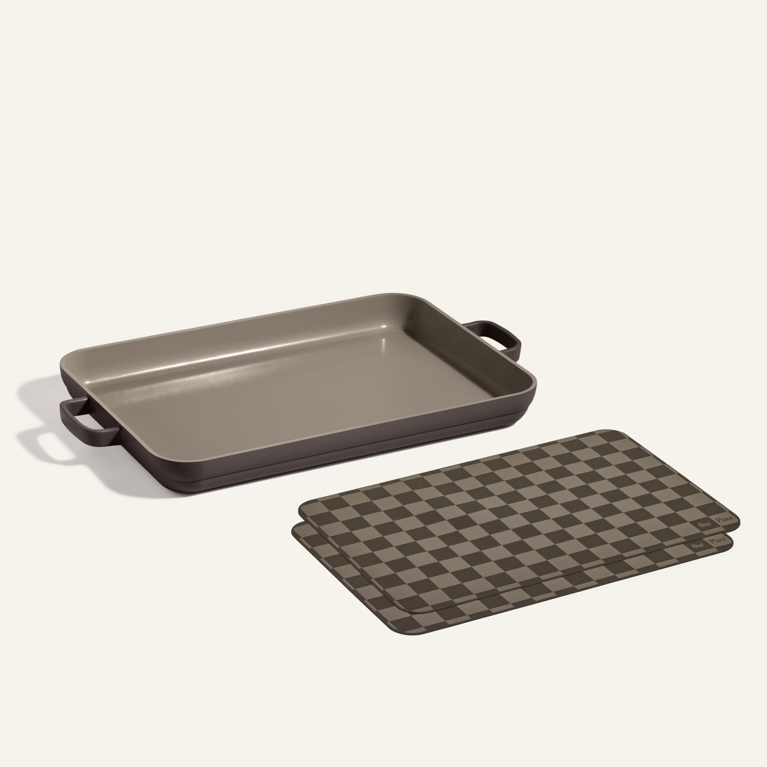 Non-Stick Griddle Pan with Oven Mats - Heavy Duty Cast Iron Grill Pan for Stovetop & Induction Cooktops - Perfect for Pancakes, Burgers, Steaks & Baking (Kitchen & Outdoor BBQ Cooking)