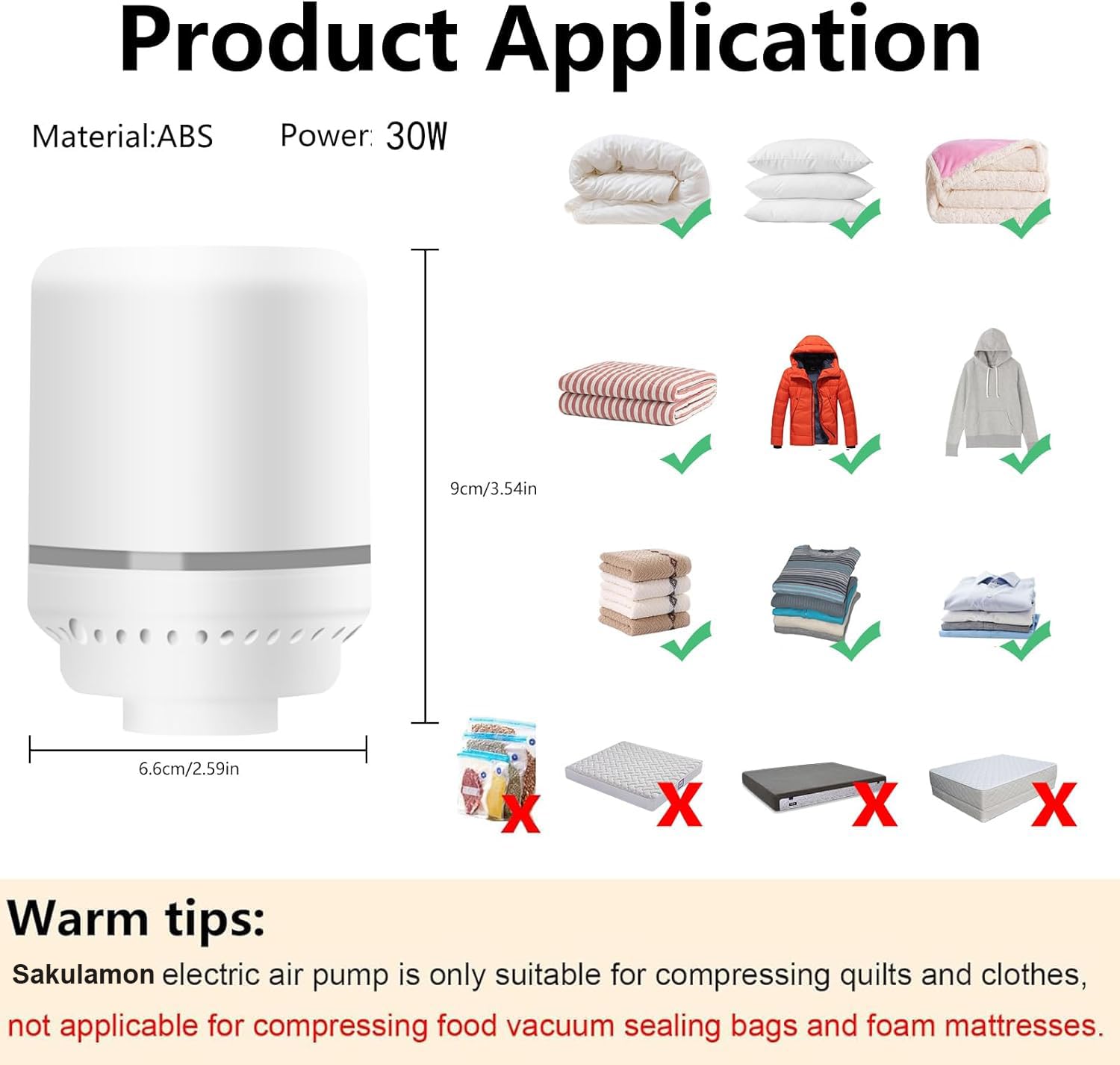 Electric Vacuum Pump for Food Storage Bags | Portable Vacuum Sealer Machine for Most Vacuum Seal Bags | Compact & Powerful for Home Kitchen, Camping & Travel (Storage Bags Not Included)