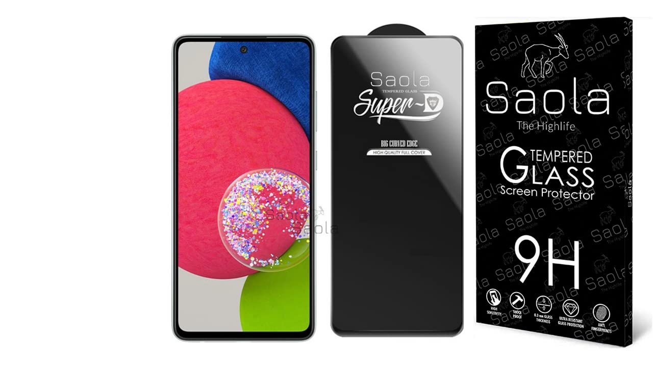 **Saola HD+ Oleophobic Tempered Glass Screen Protector for Samsung Galaxy A52S – 6.5 Inch Full Coverage, Anti-Scratch & Bubble-Free (Pack of 1) with Free Installation Kit – Perfect for Everyday Protection & Gaming**
