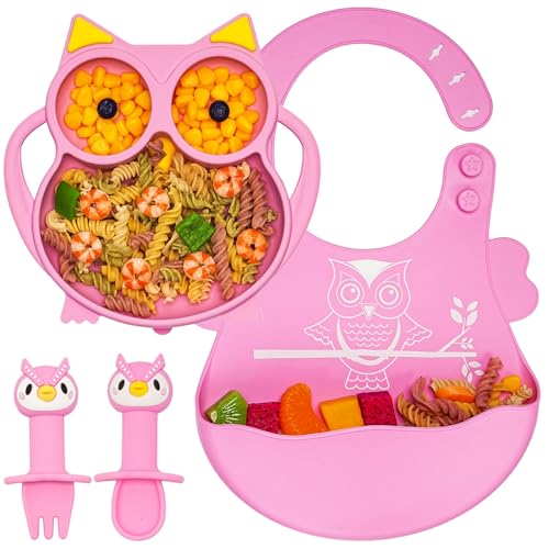 Plate Pink Owl Set