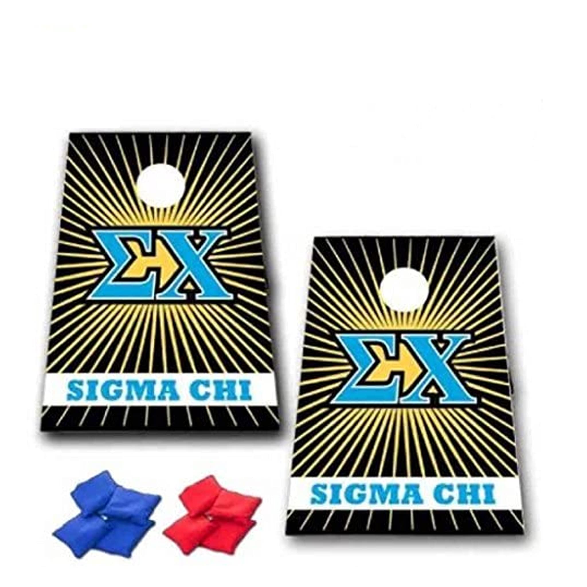 Sigma Chi Cornhole Game Set with 8 Starburst Bags - Premium Outdoor Toss Game for Backyard, Tailgating, and Parties - VictoryStore Official