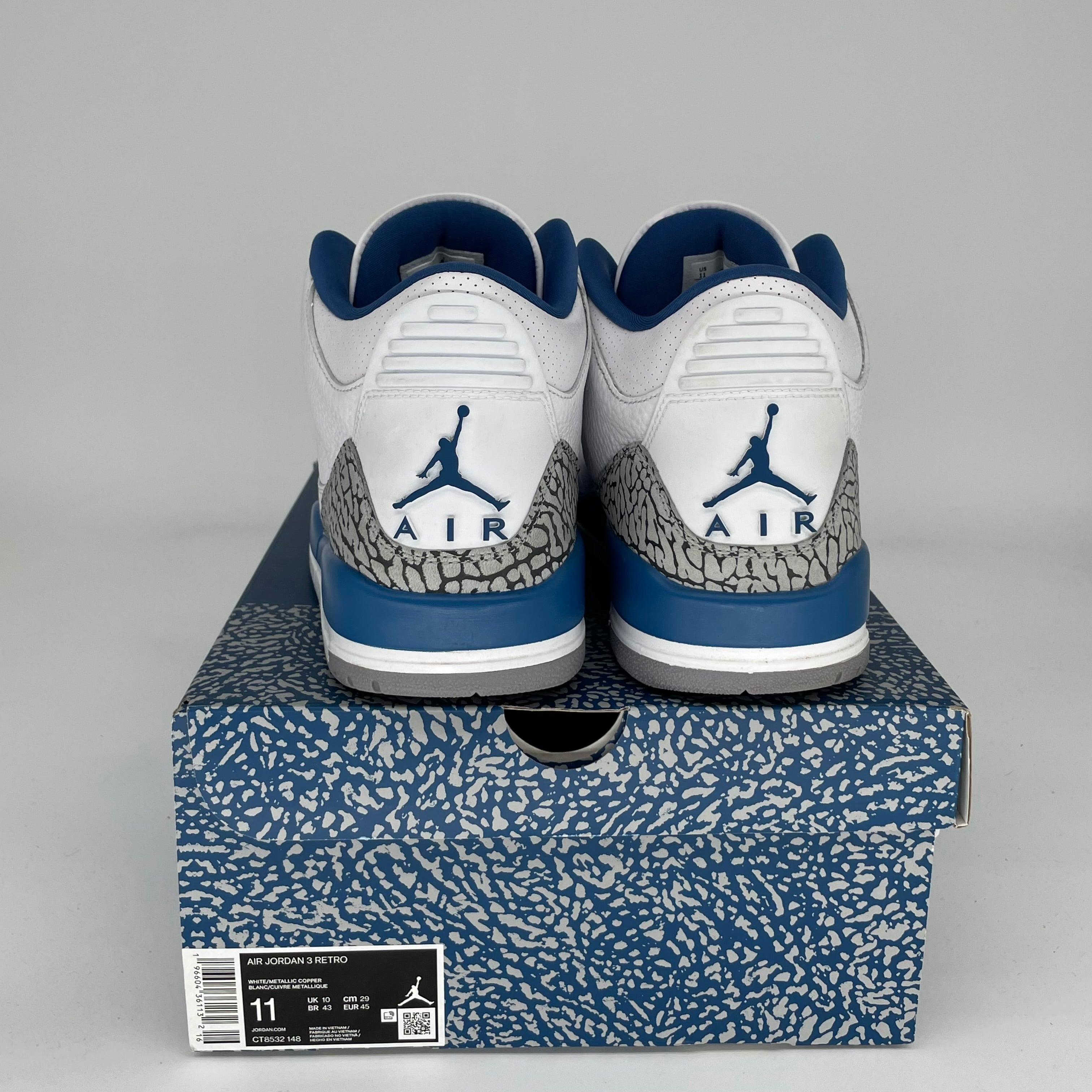 AIR JORDAN 3 Retro Wizards Basketball Shoes Men's Size 11 - Style CT8532-148 | Authentic NBA Sneakers for Streetwear & Basketball Games