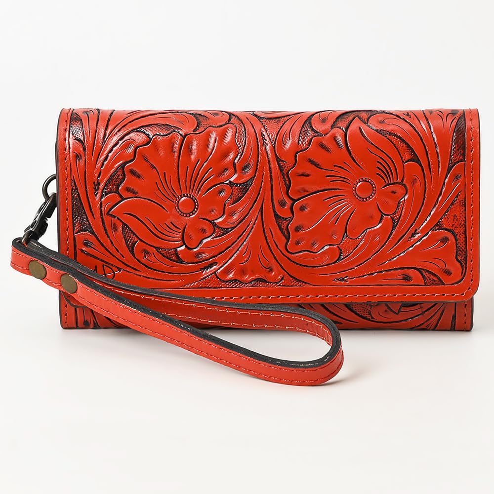 American Darling Clutch - Hand Tooled Genuine Leather Women's Western Handbag Purse - Perfect for Cowgirl Style, Date Night & Country Music Festivals
