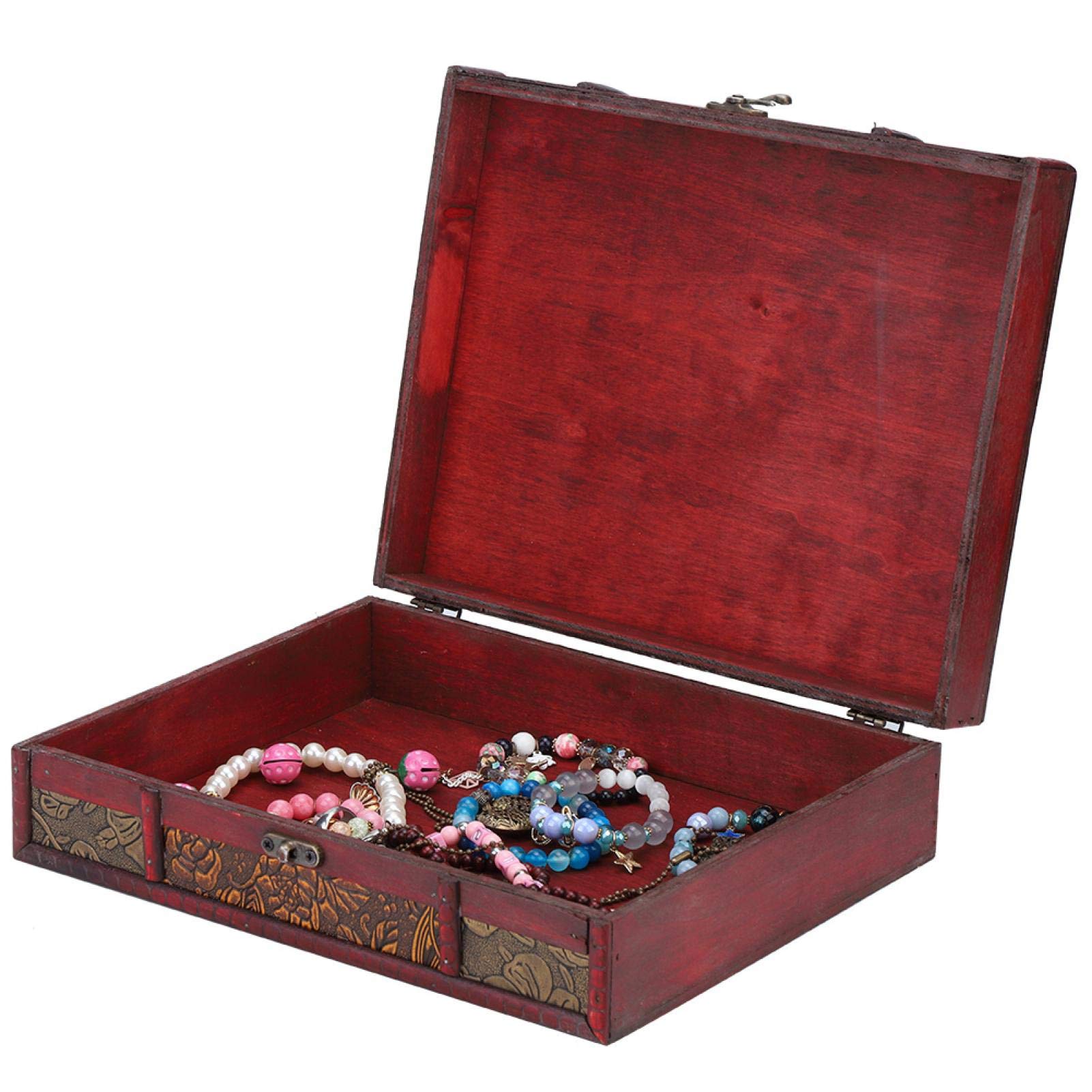 Wooden Jewelry Storage Box - Multifunctional Organizer for Rings, Bracelets, Earrings & Books | Decorative Desktop Jewelry Case for Home, Office & Travel