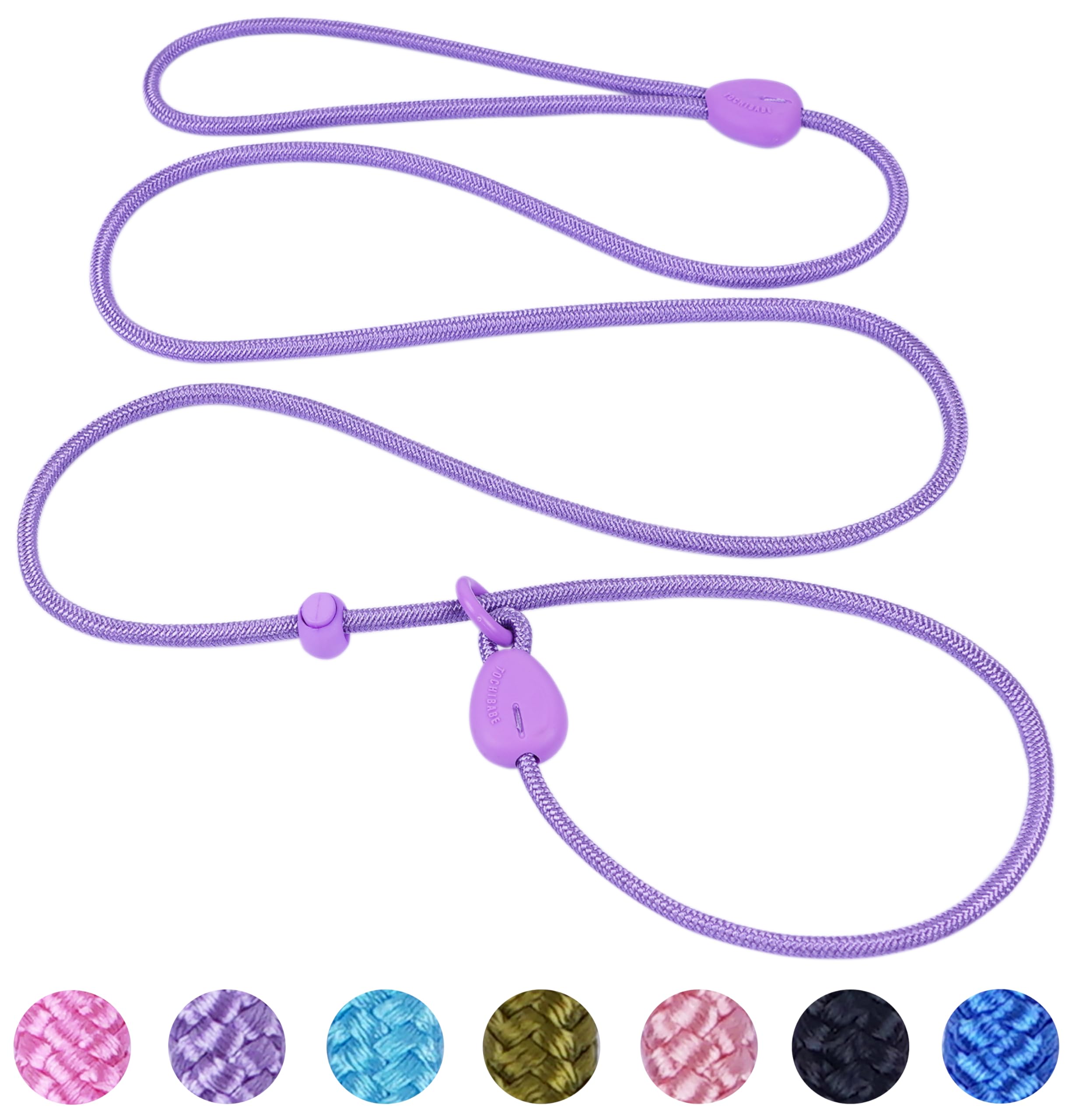 6FT No Pull Slip Lead Dog Leash - Lightweight Training Leash for Small & Medium Dogs | Adjustable Slip Collar for Walking, Training & Outdoor Activities (Purple)