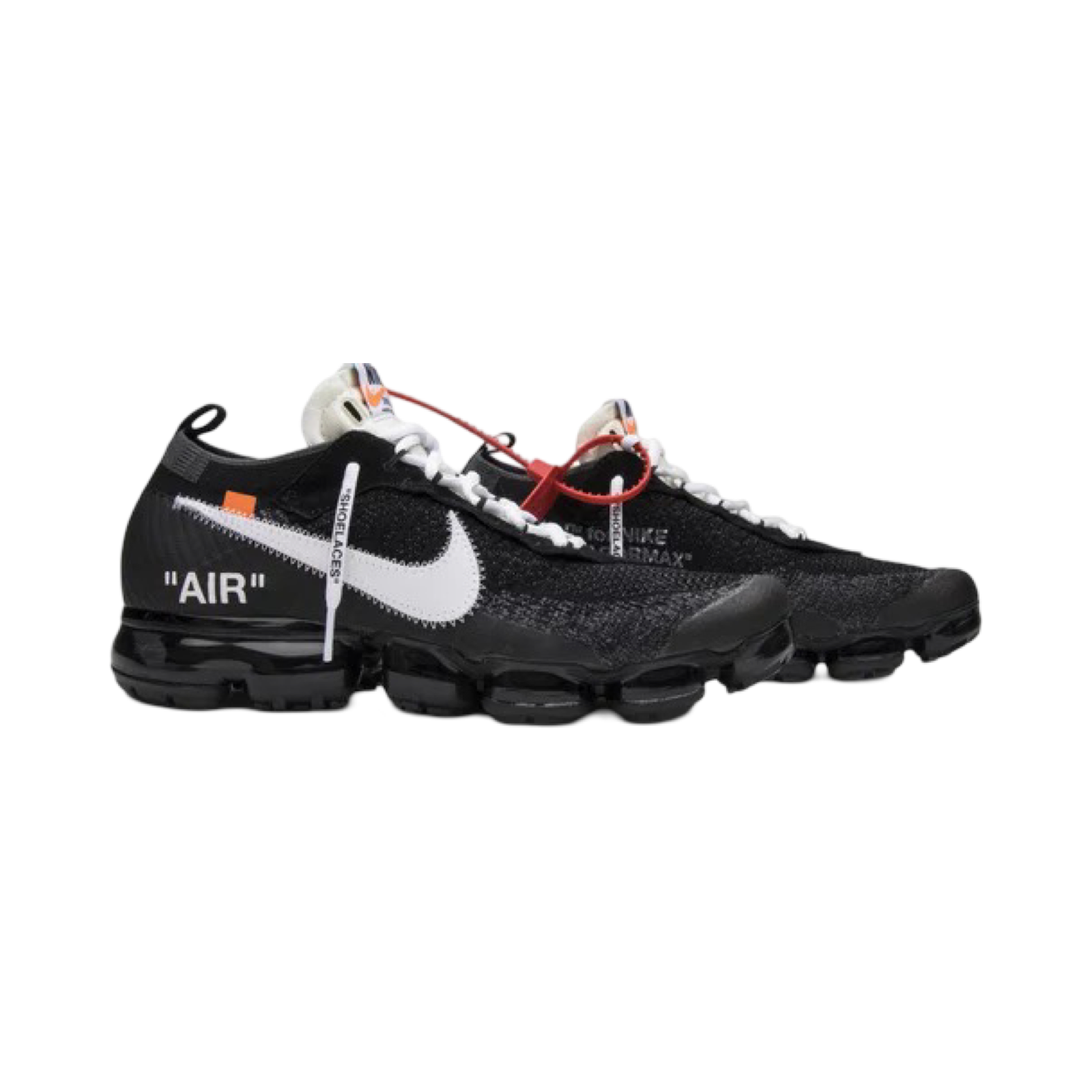 Off White x Nike Air Max VaporMax FK Flyknit Sneakers - Black & White Clear Sole - Running, Gym & Streetwear Fashion