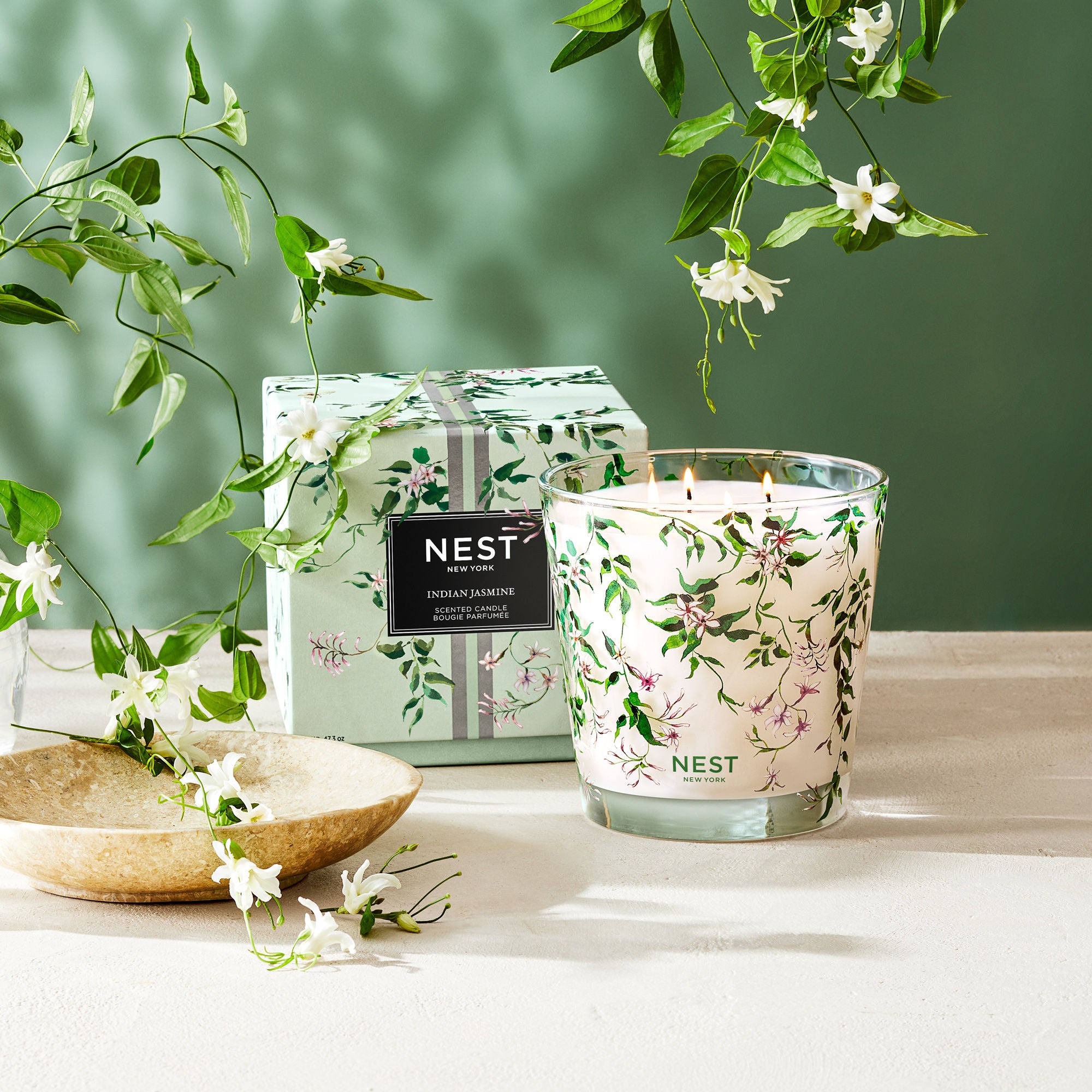 Premium Indian Jasmine Scented Candle - Long-Lasting Aromatherapy for Relaxation, Meditation & Home Decor | Perfect for Bedroom, Bathroom & Yoga Studio