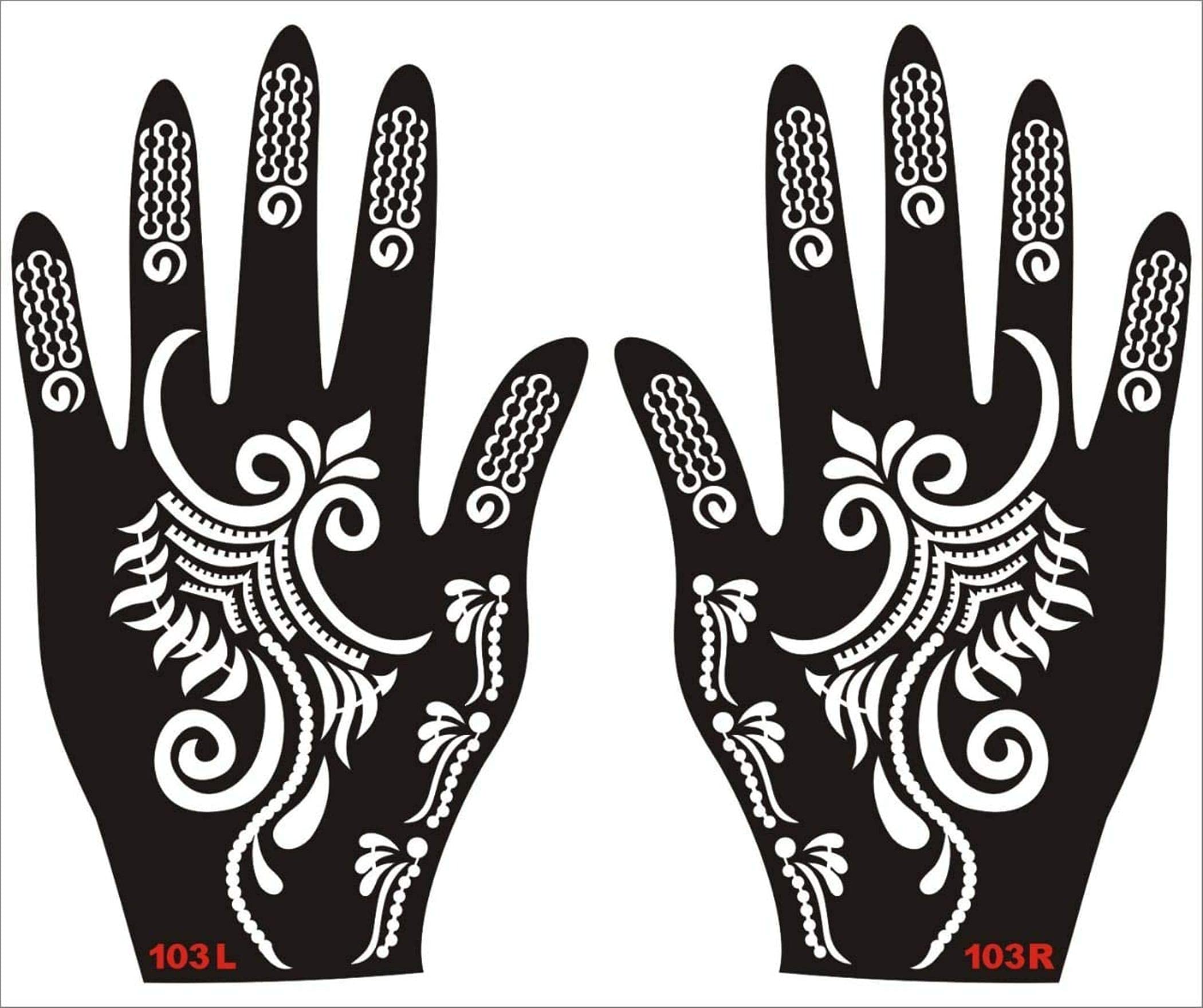 Premium Henna Tattoo Stencil Kit for Hands, Body, Fingers & Face - Temporary Mehndi Art Designs for Kids, Women & Girls (Design NIV-317) - Perfect for Parties, Weddings & Festive Celebrations