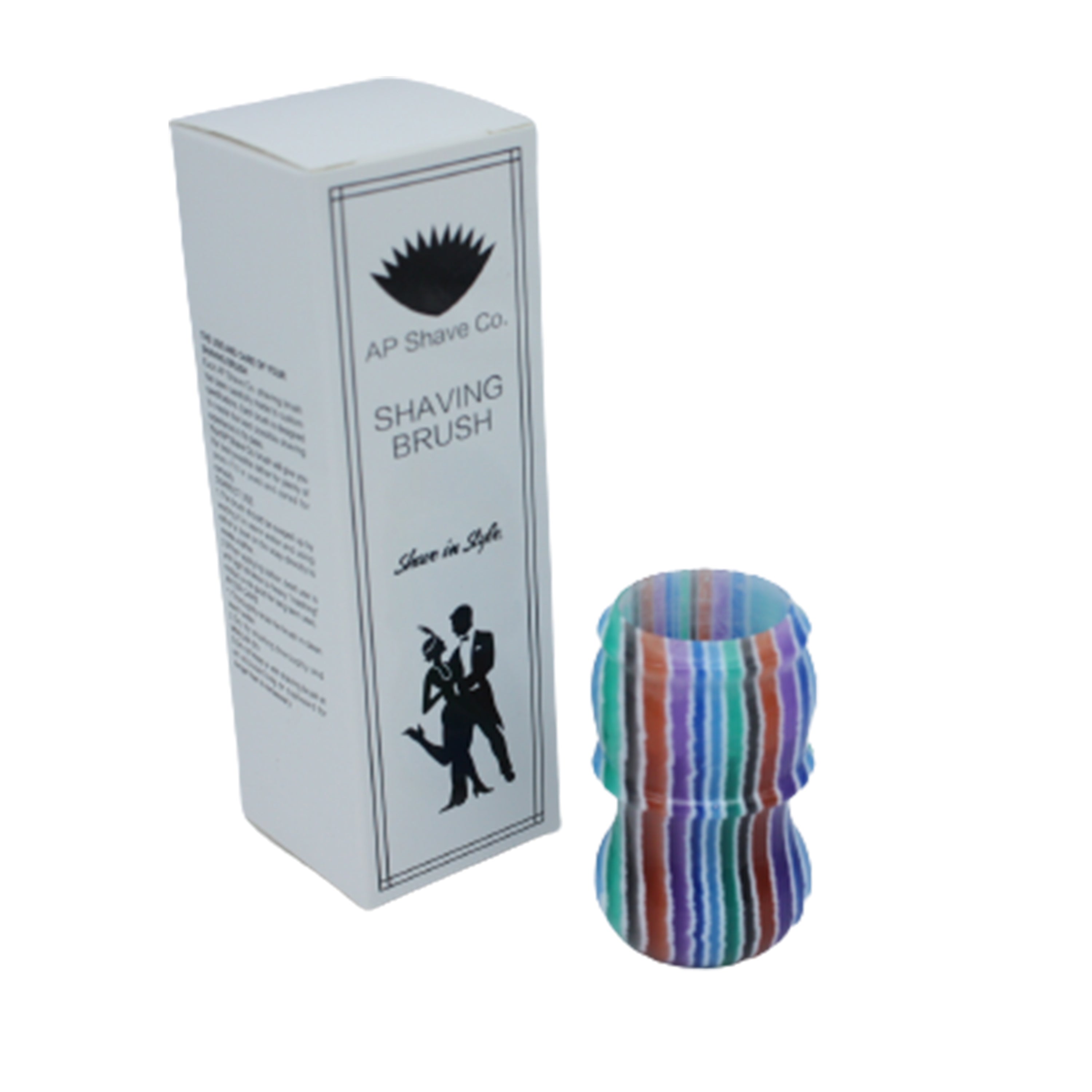 Premium Blue Stripe Handmade Shaving Brush Handle - Fits 24mm & 26mm Knots - Perfect for Wet Shaving & Grooming Gifts for Men